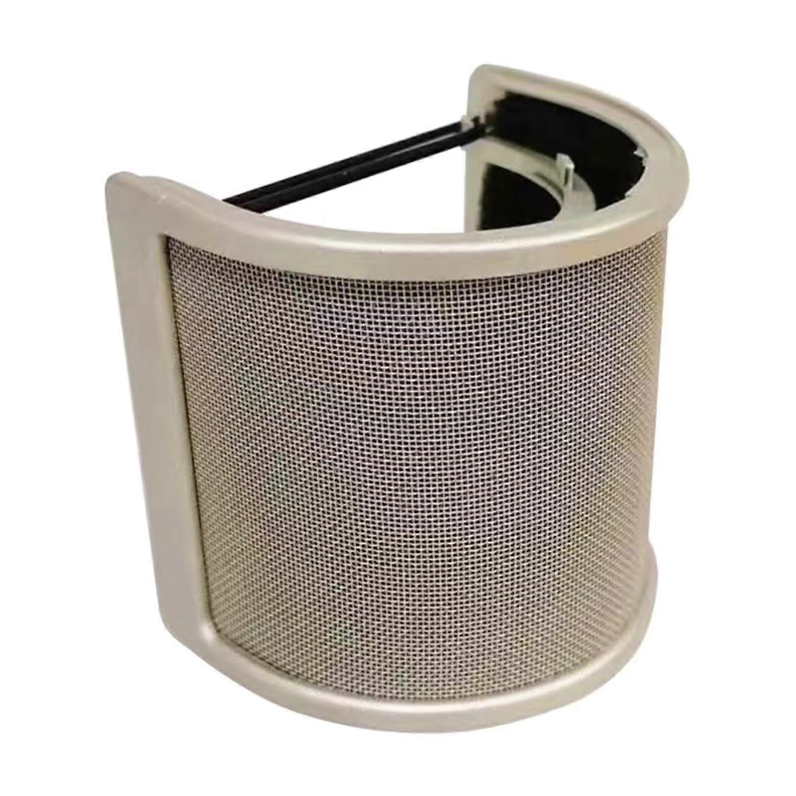 Popping Filter Double-Layer Metal Mesh Pop Shield for Handheld Microphones Windshield Screen Microphone Accessory
