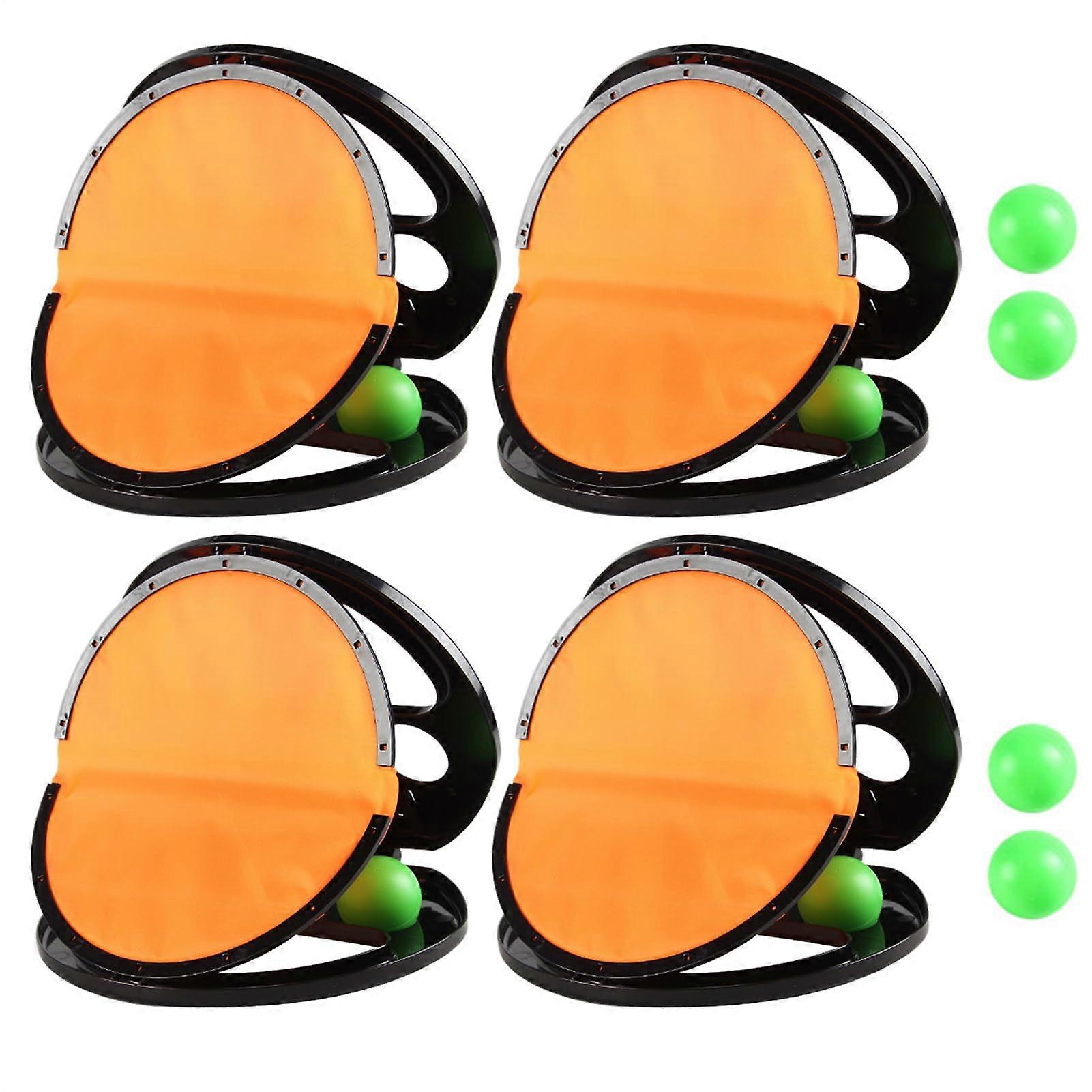Throw and Catch Ball Set, Ball Throwing Game for Kids, 4 Paddles 8 Balls