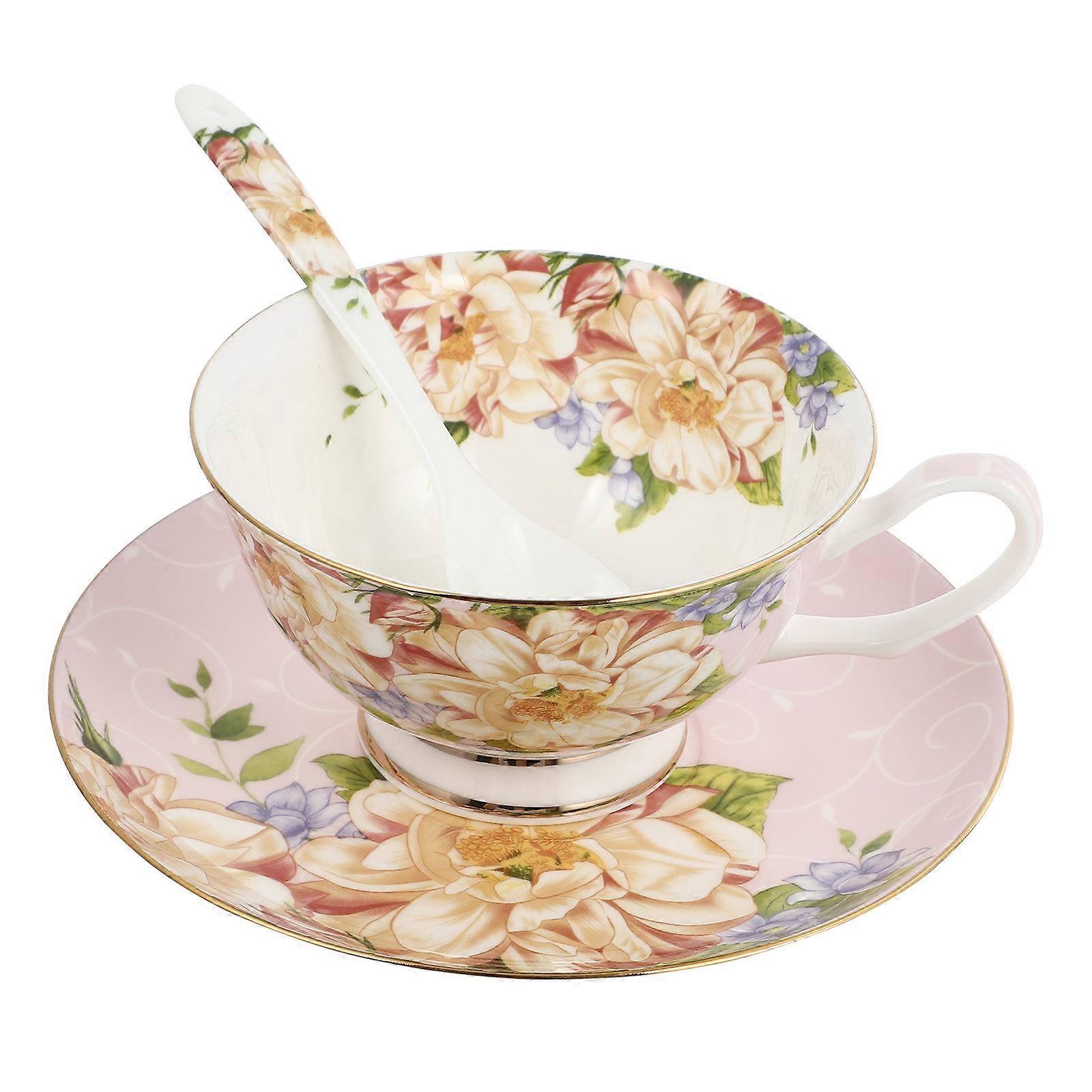 Floral Cup And Saucer Set Ideal For Restaurant Use Made Of Porcelain 1 Set