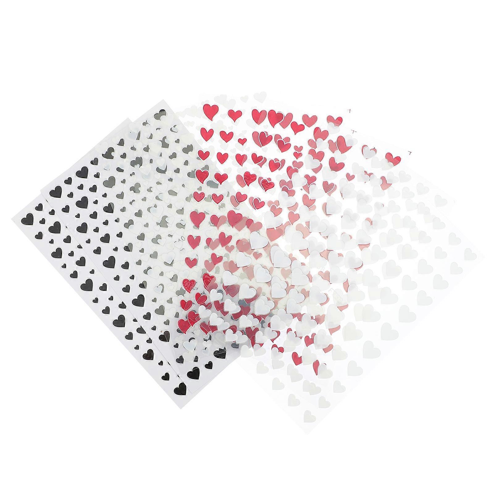 Heart Shaped Nail Art Applique for Home Use Assorted Color 8 Sheets Suitable for Parties and Salons