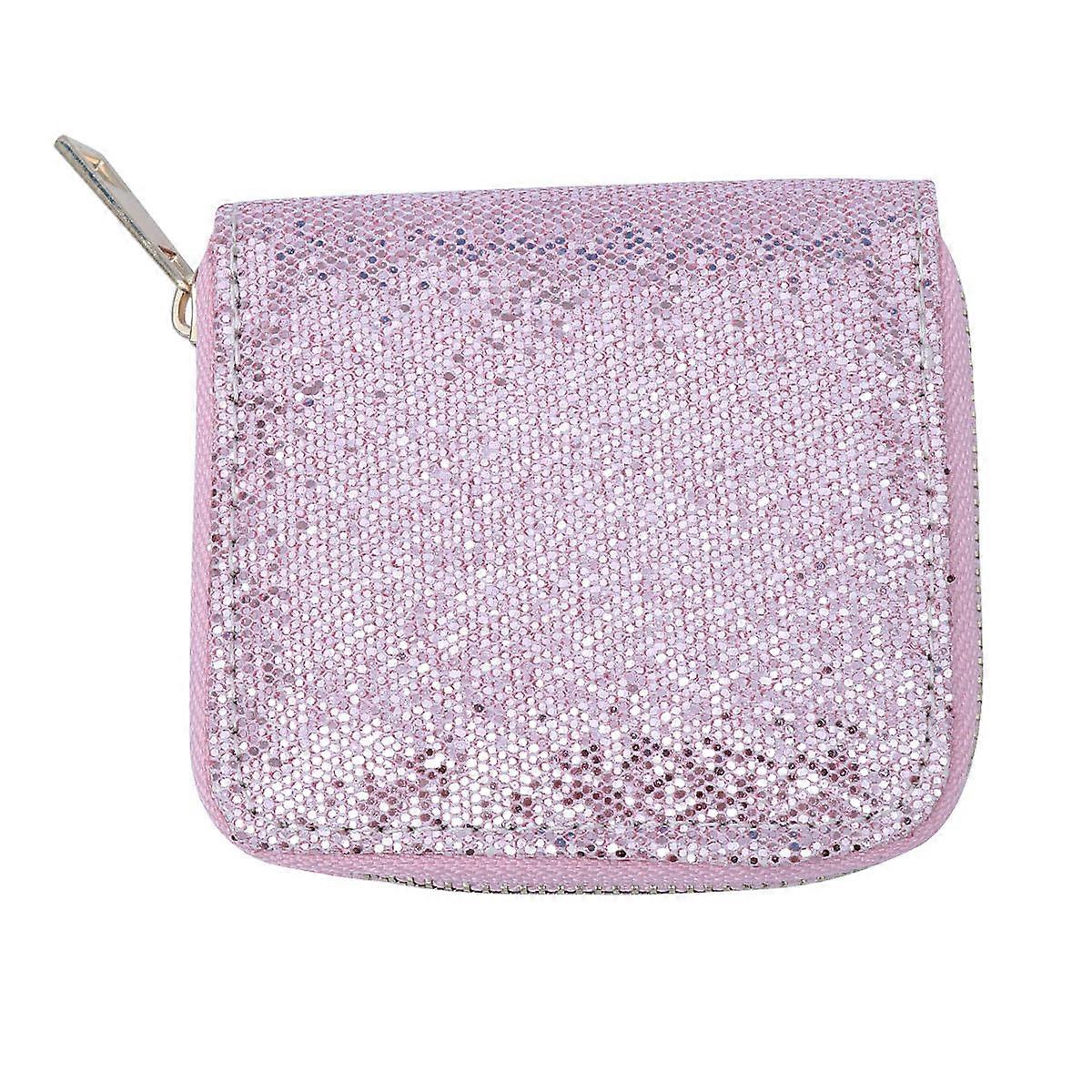 Sacs porte-monnaie à motif scintillant Fermeture à glissière pour les femmes et les filles parfait pour les sorties et les occasions spéciales Taille compacte 10.5x10x2.5cm 1Pcs
