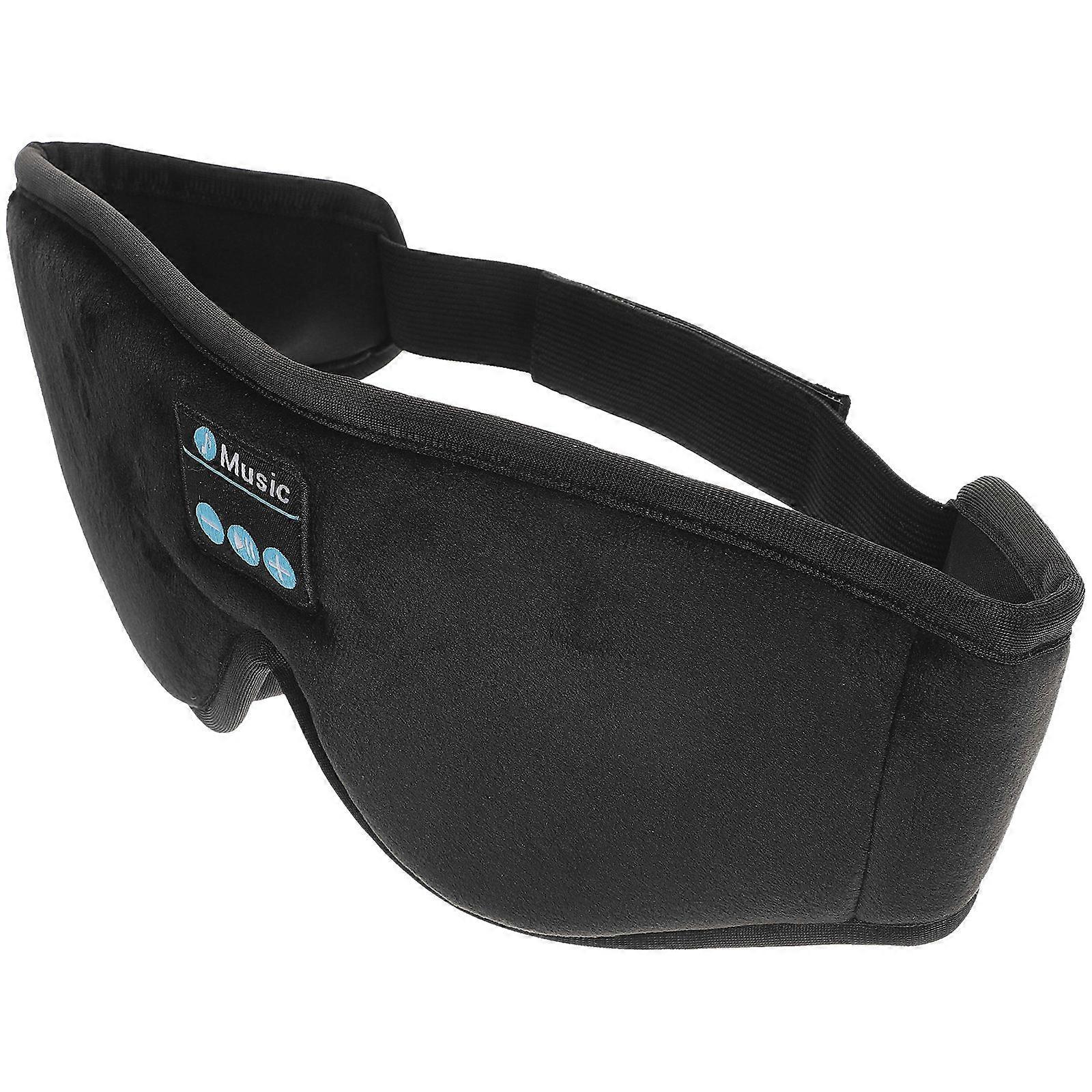 Black 3D Shading Eye Mask With Earphone For Home And Hotel Light Blocking 1Pack