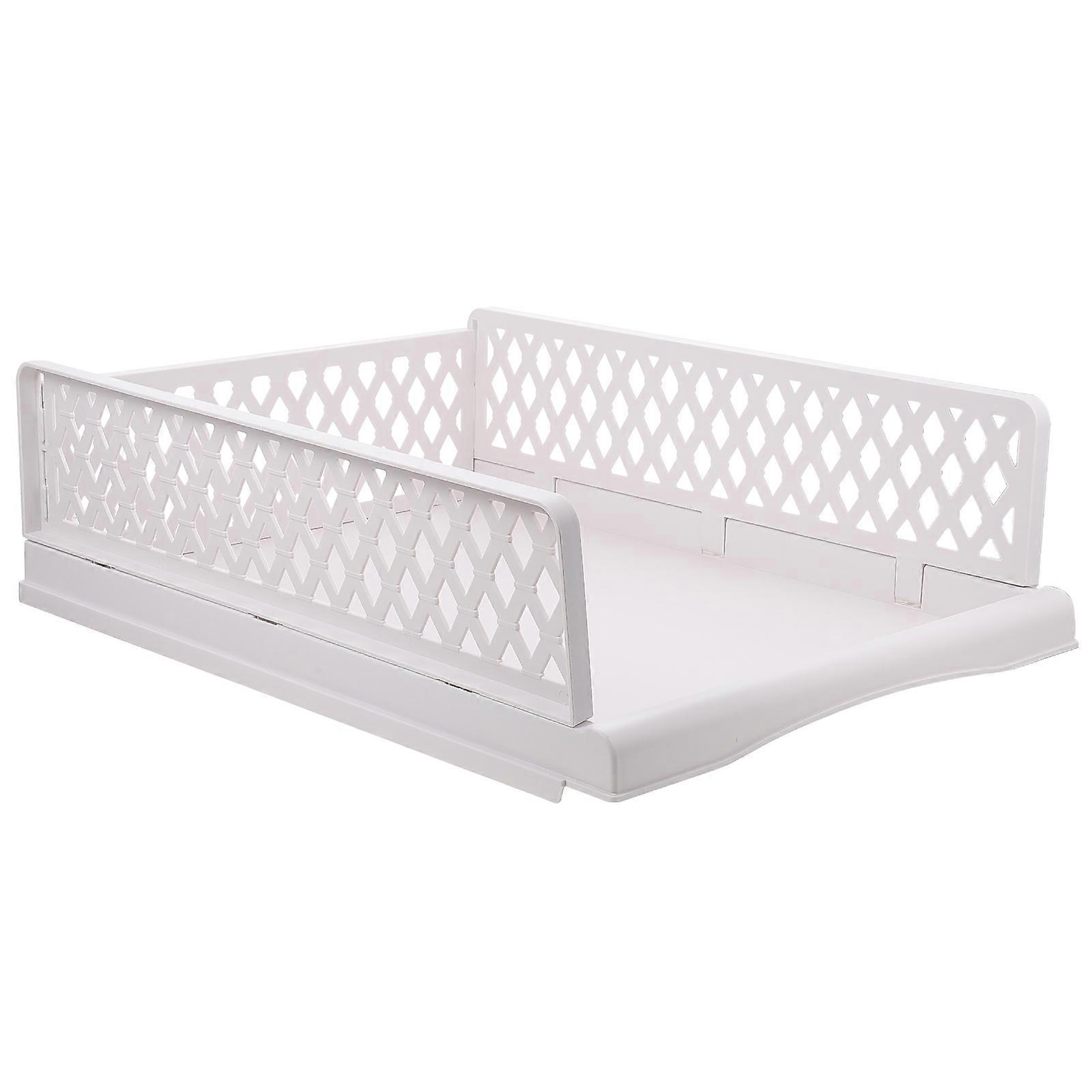 Stapelbar garderobsförvaringskorg för kläder och leksaker med nätdesign grå plast 12,5x8,5x14,5 tum