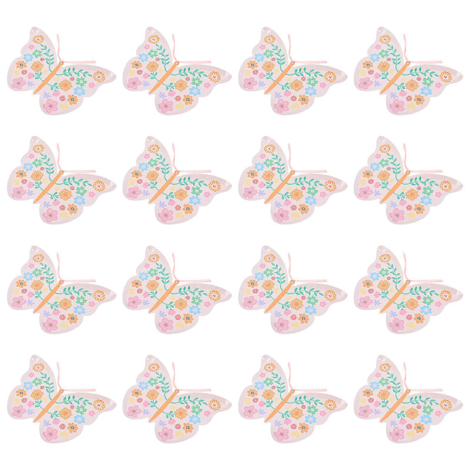 16Pcs Delicate Paper Set Butterfly Shaped Assorted Color Suitable For Wedding Parties Banquet Celebrations