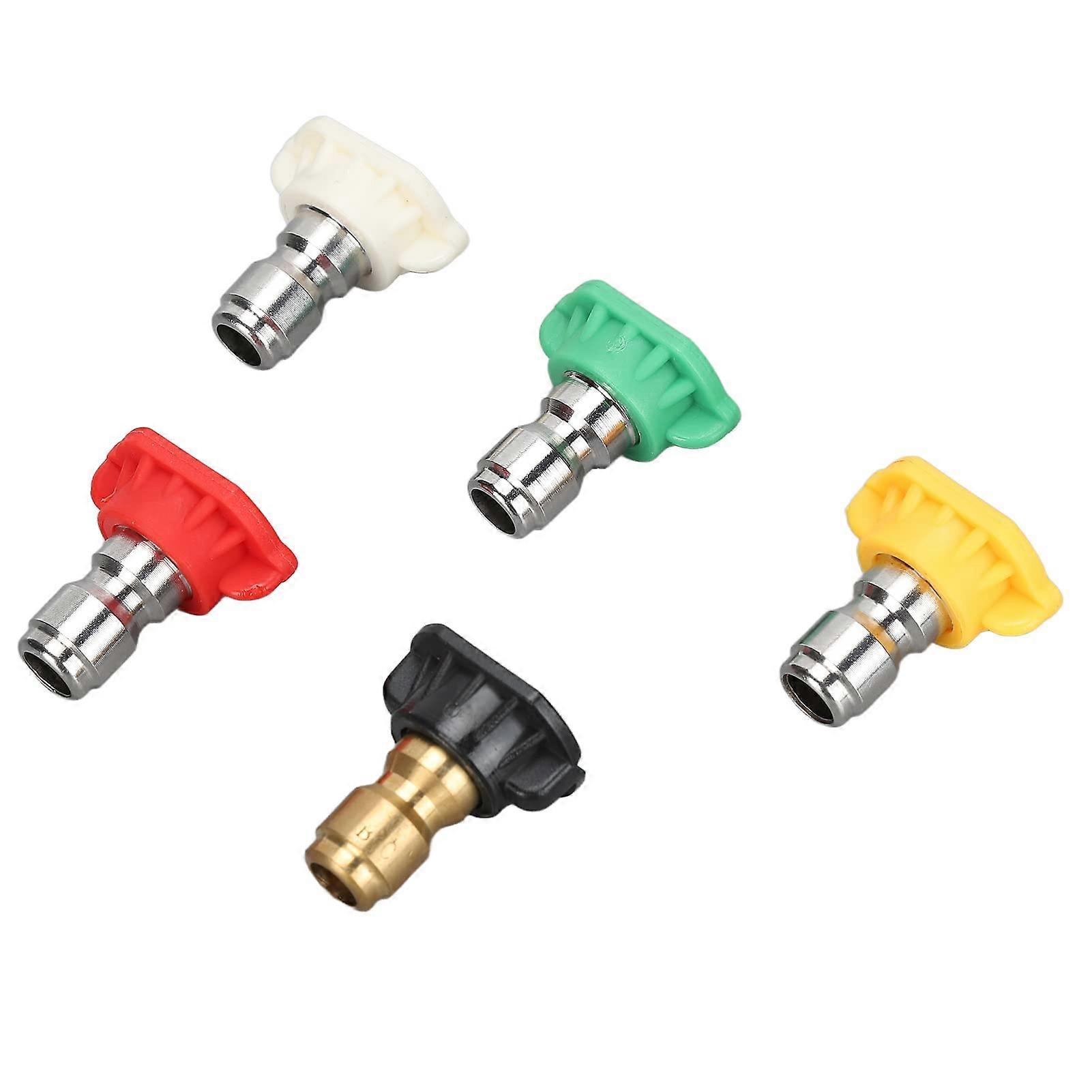 Pressure Separator Tips, 5 Pieces Multiple Degree Pressure Towing Disc, Nozzle Tips, Quick Connection, 1/4 Inch
