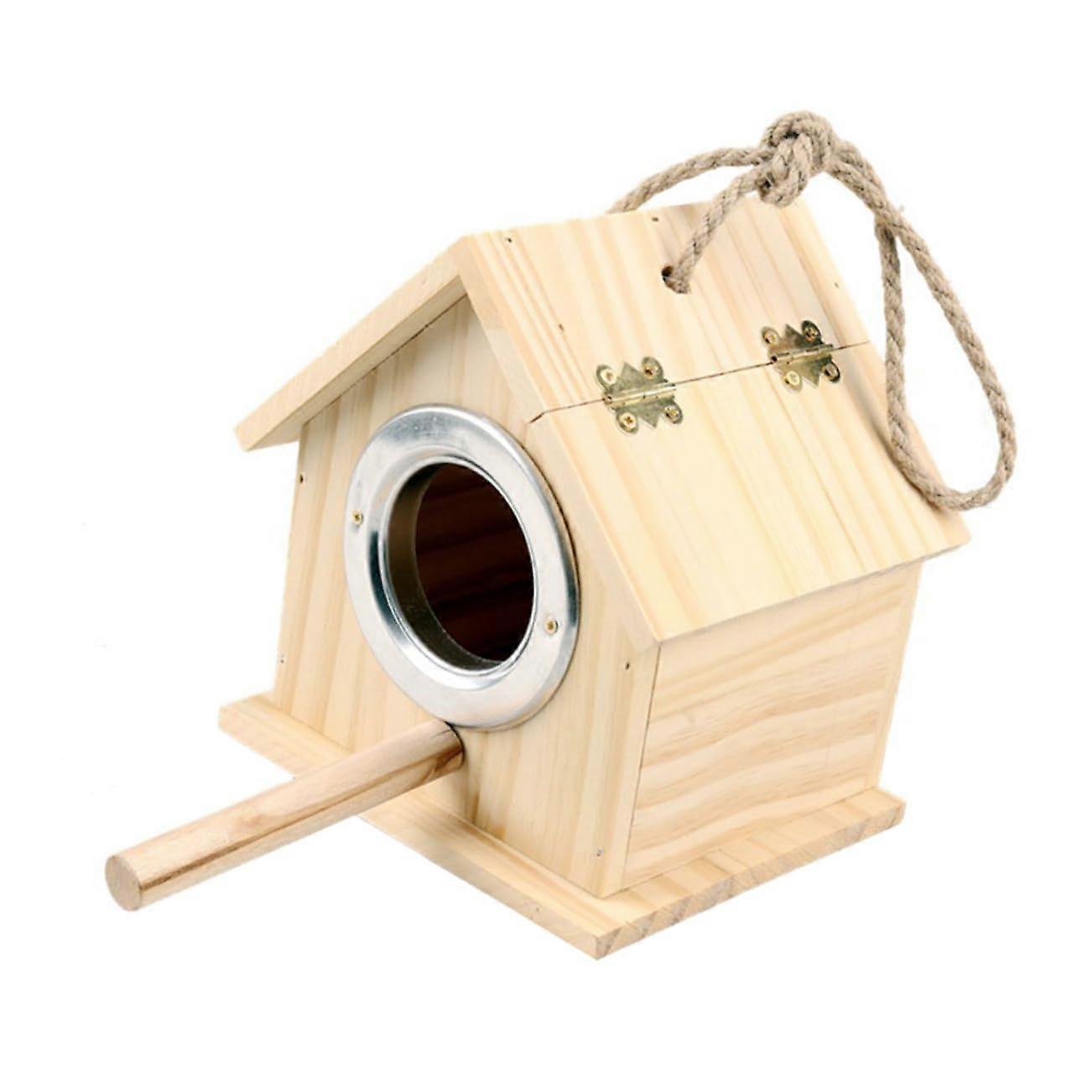 Wooden Bird Breeding Box For Parrots, Handcrafted Nesting Box, Standard Size, Breeding Season Support, Parrot Compatible