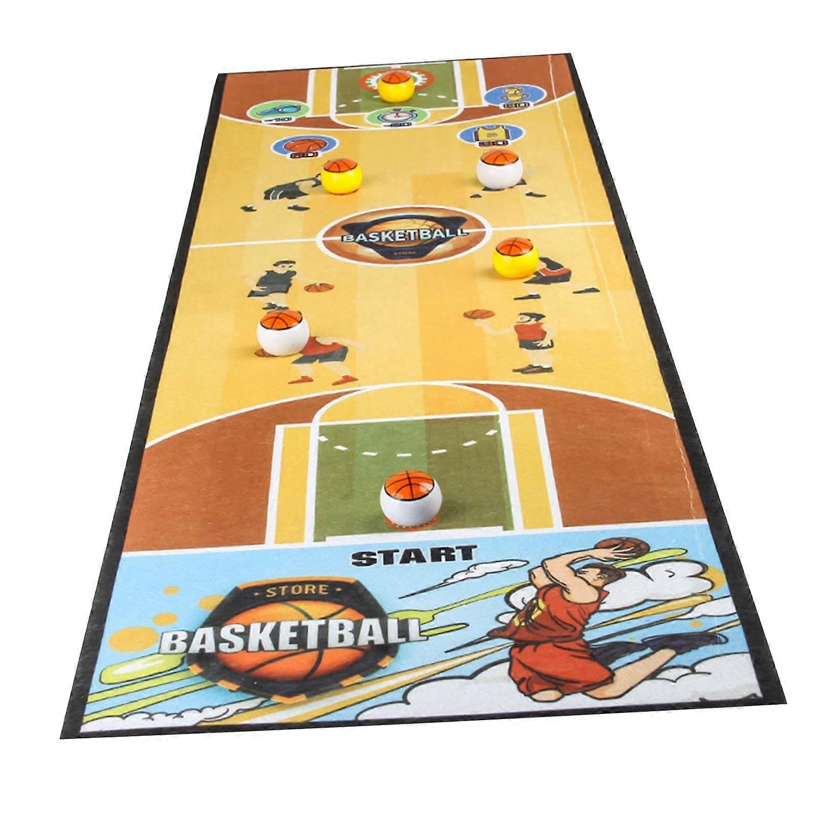 Tabletop Curling Game Children's Board Game Set Portable Shuffleboard Playset Parent-Child Indoor Outdoor Family Game Basketball Mat