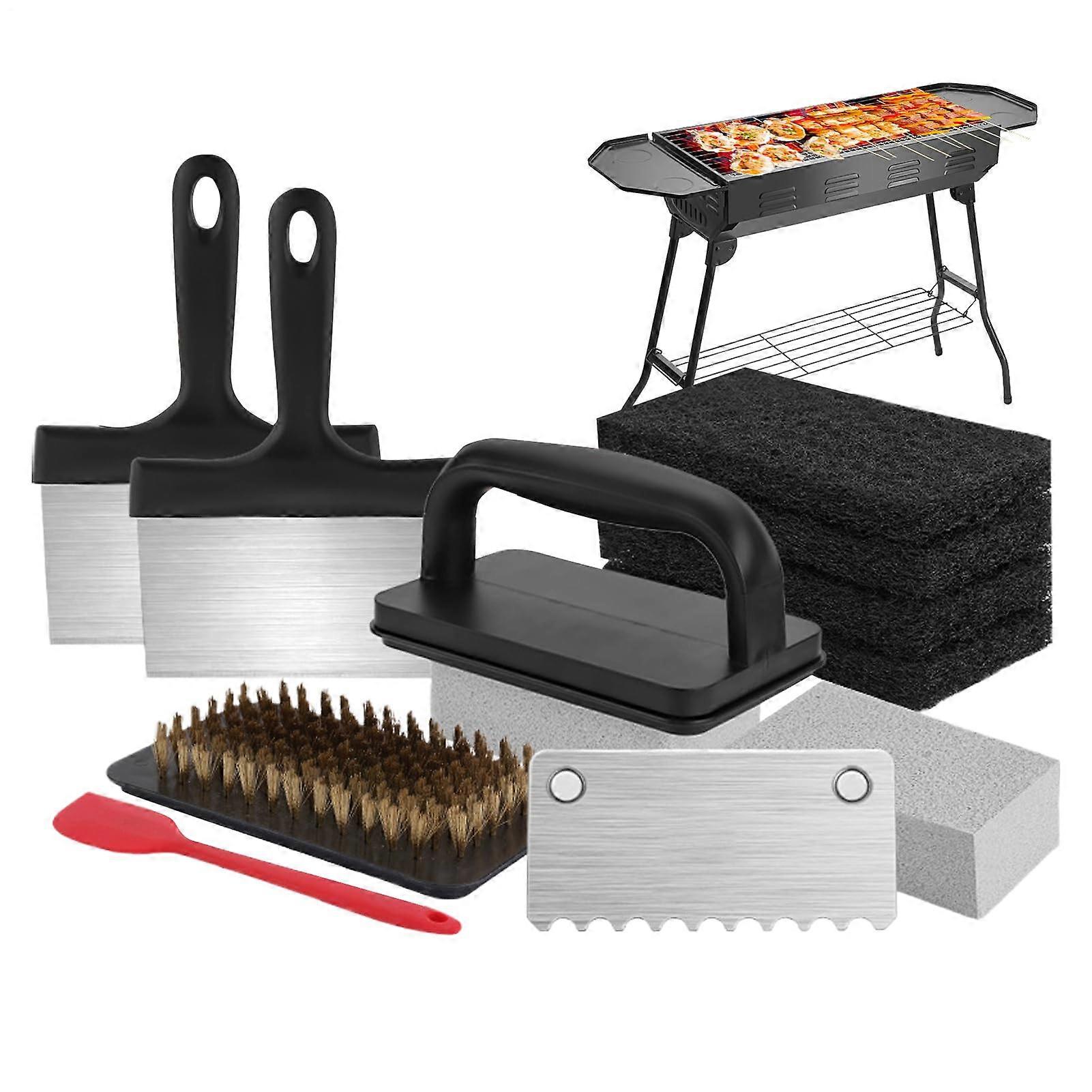 Griddle Cleaner Kit Heat Resistant Degreaser Ergonomic Barbecue Grill Cleaning Accessories For Home Food Truck Camping