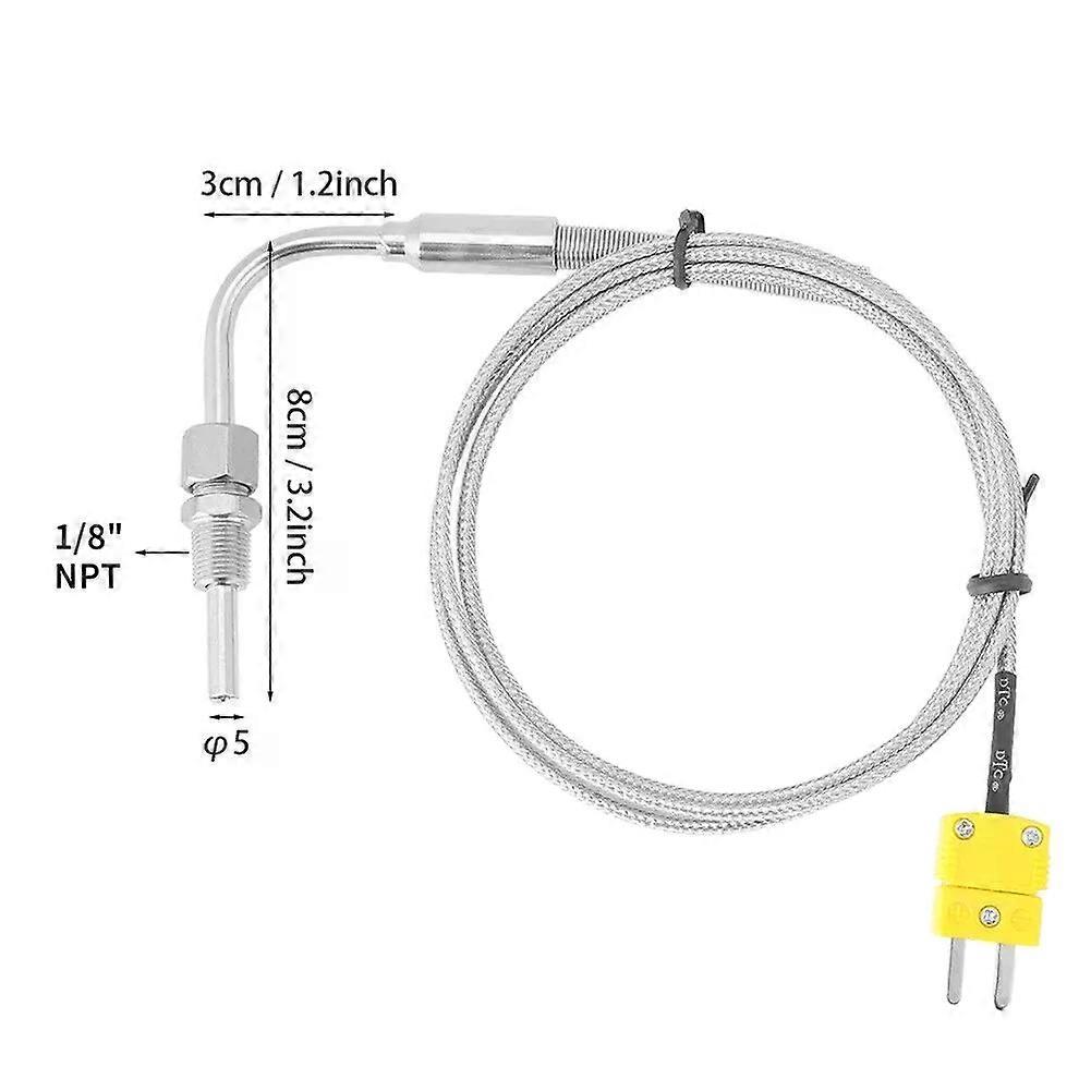 EGT Thermocouple Temperature Sensor K-Type With 1/8 NPT Compression Fittings Gas Temp Sensor Probe Connector