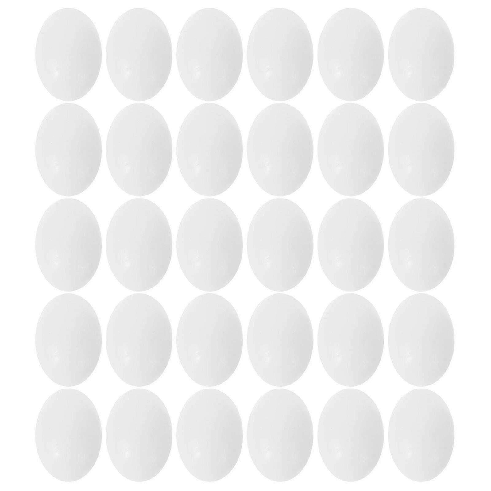 30Pcs White Plastic Pigeon Eggs 3x2cm for Bird Nesting Deterrent & Control