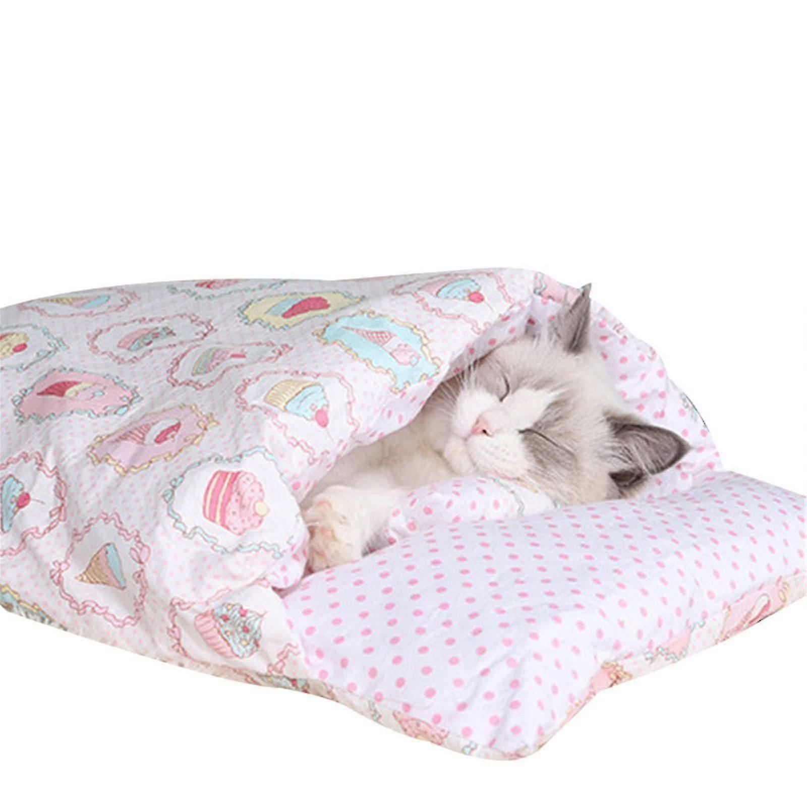 Warm Cat Sleeping Bag - Removable Pet Bed for Winter