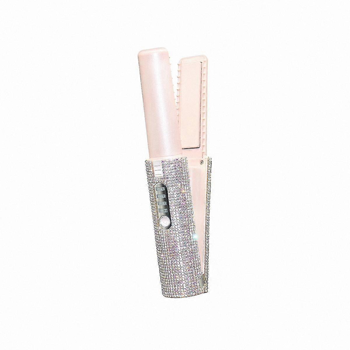 2-in-1 USB Rechargeable Hair Straightening Comb with Flat Iron Function for Smooth Styling