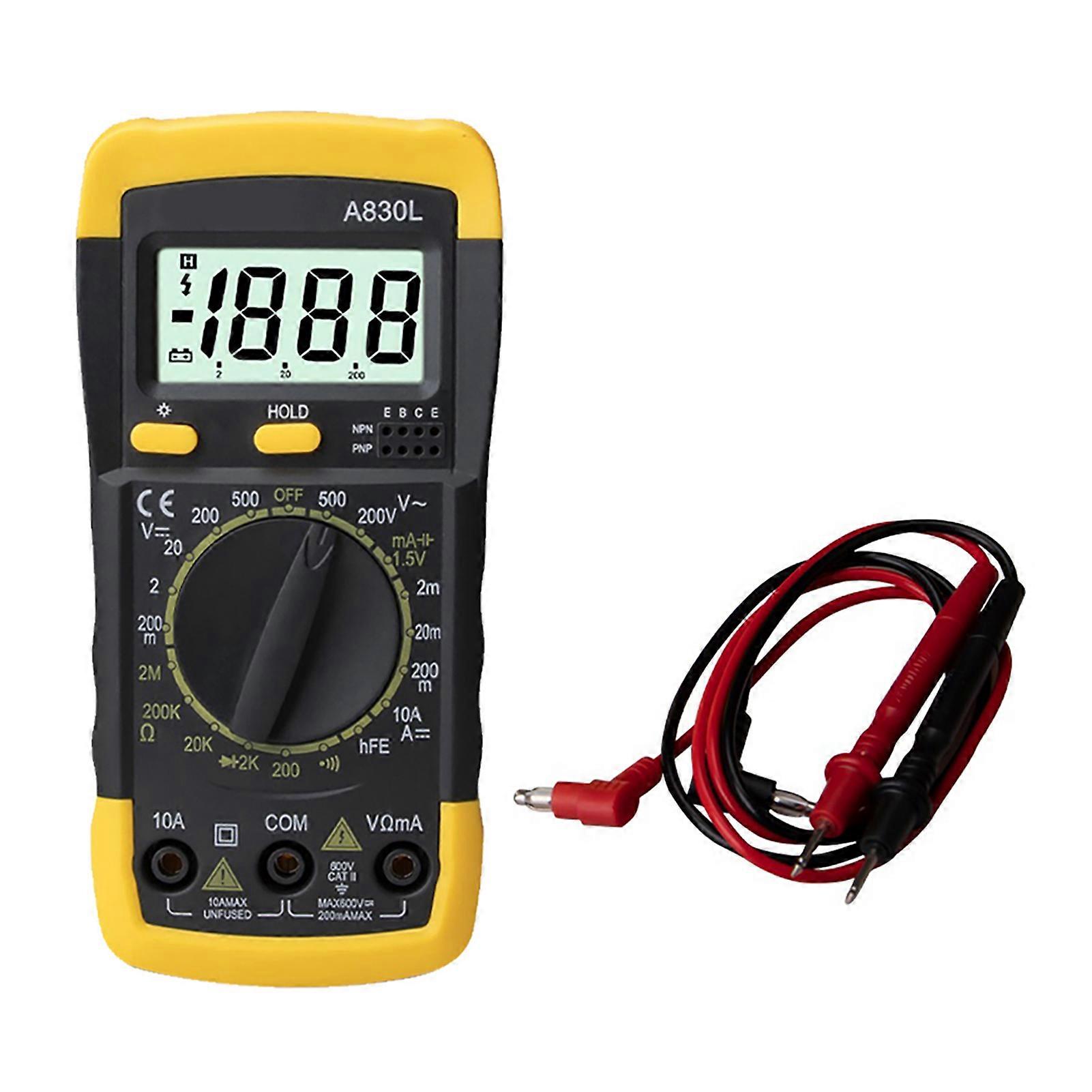Digital LCD Voltmeter Ammeter Ohmmeter Multimeter AC DC Voltage Current Resistance Tester Meter with Backlight Display