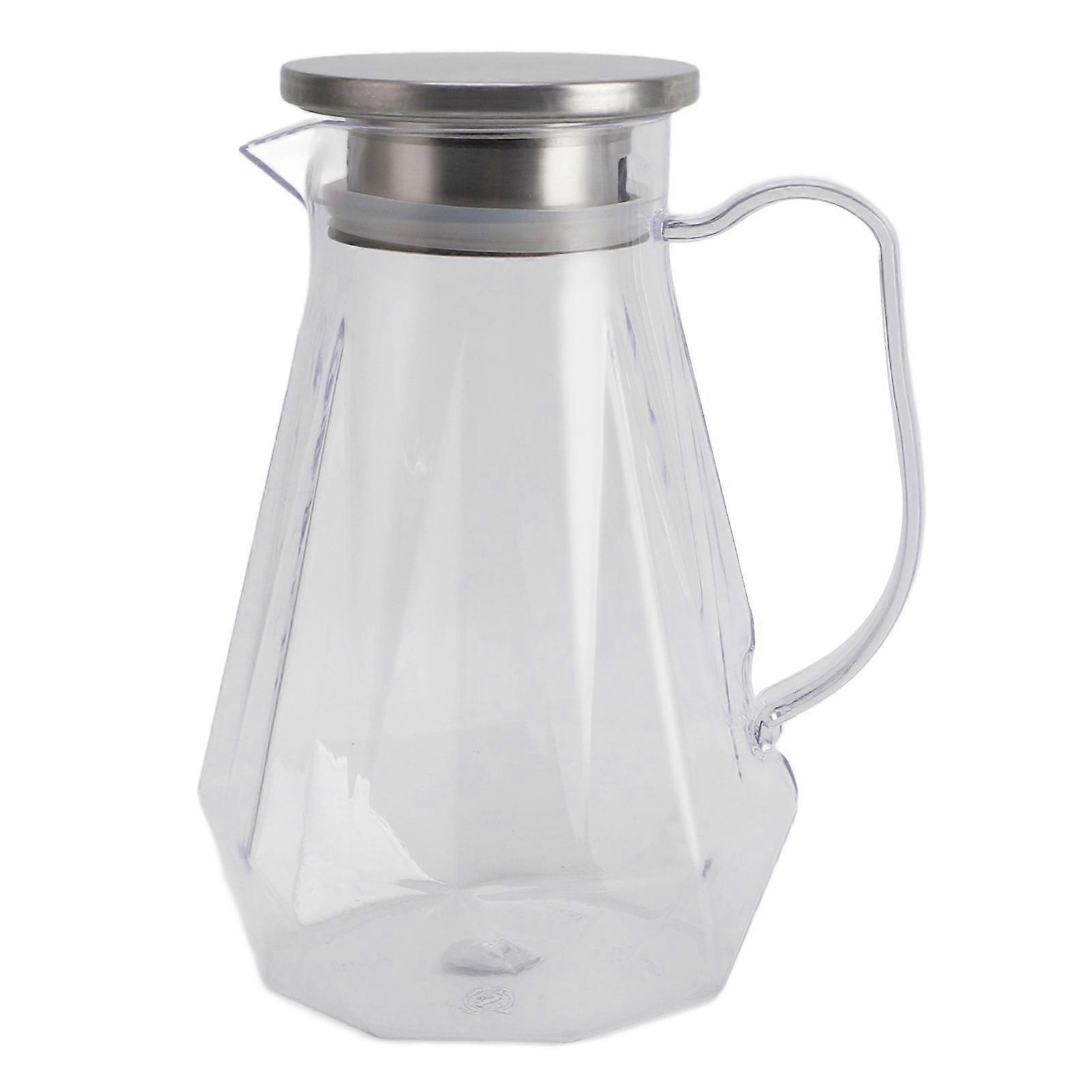 Water Pitcher with Lid and Handle 1500ml Acrylic Heat Proof Clear Water Kettle Jug for Lemonade Milk Ice Tea Cold Or Hot Beverages