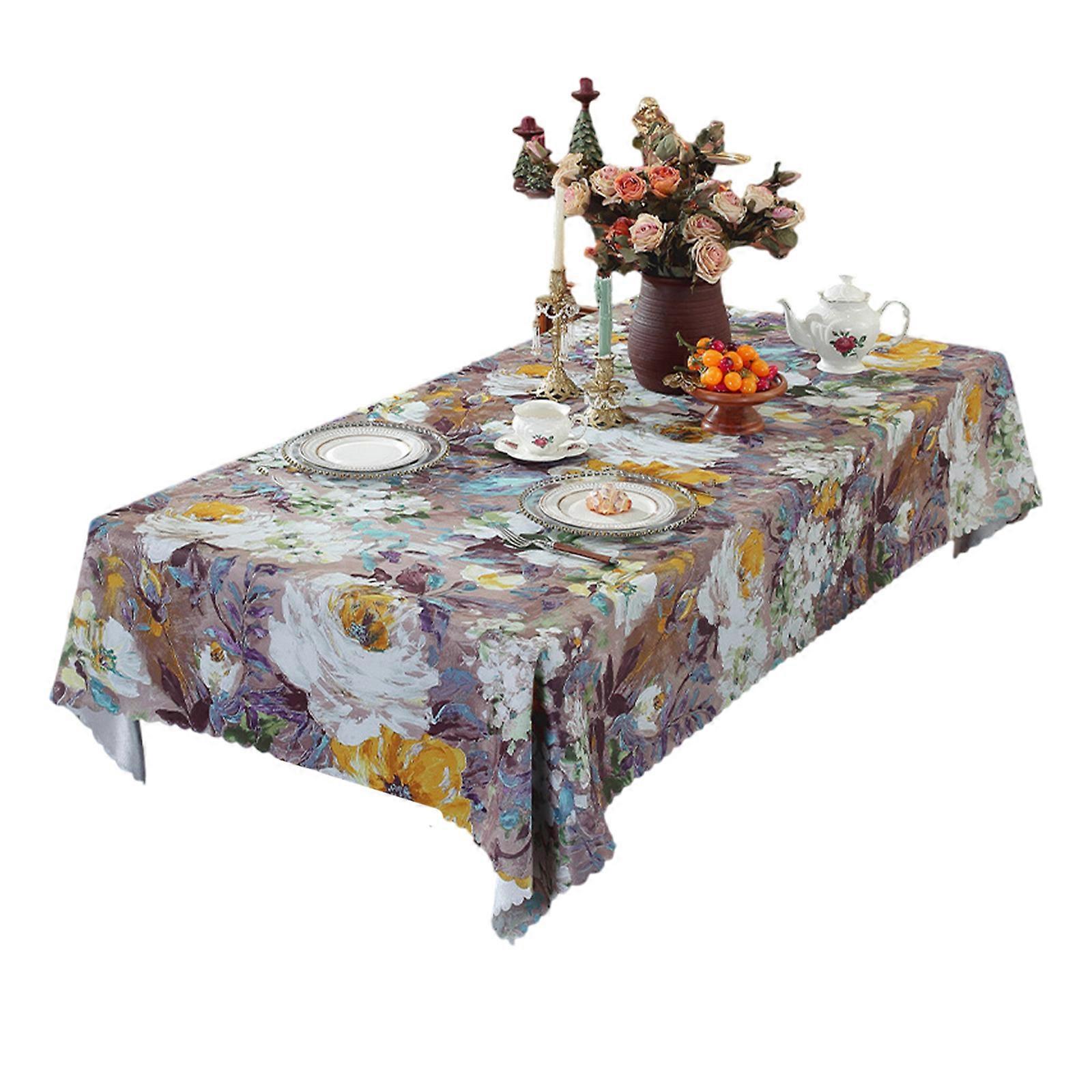 Stylish American Art Table Cover Scratch Resistant Polyester Multipurpose Home Decoration Accessory  Purple