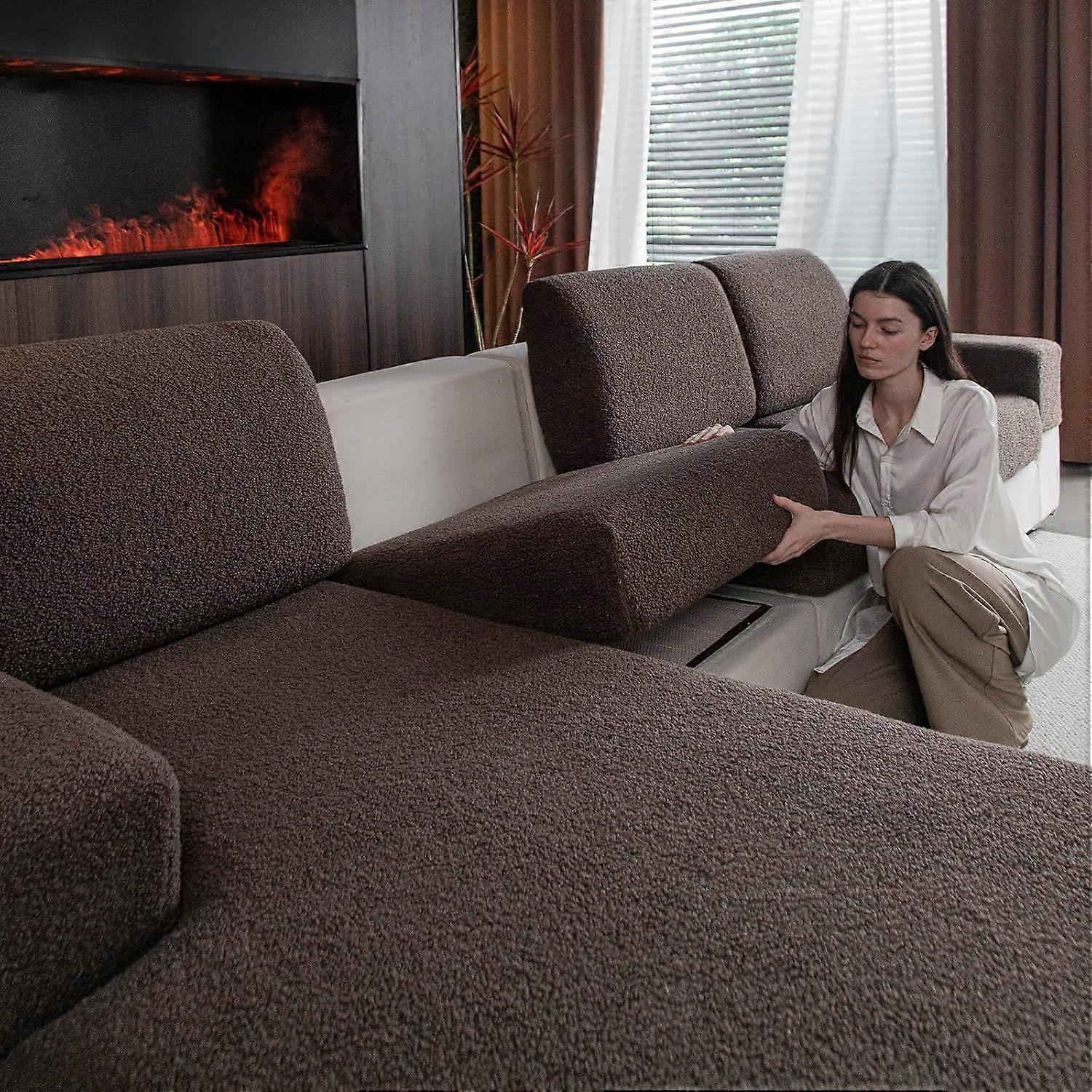 Couch Cushion Covers for Sectional Sofa, Stretch Soft Sofa Slipcovers Washable