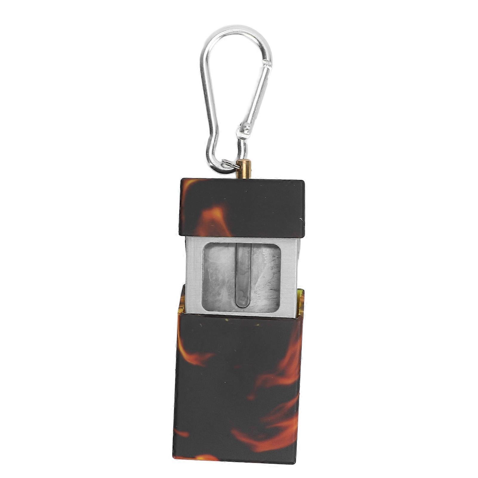 Portable Fireproof Ashtray with Lid Keychain, Flame Pattern