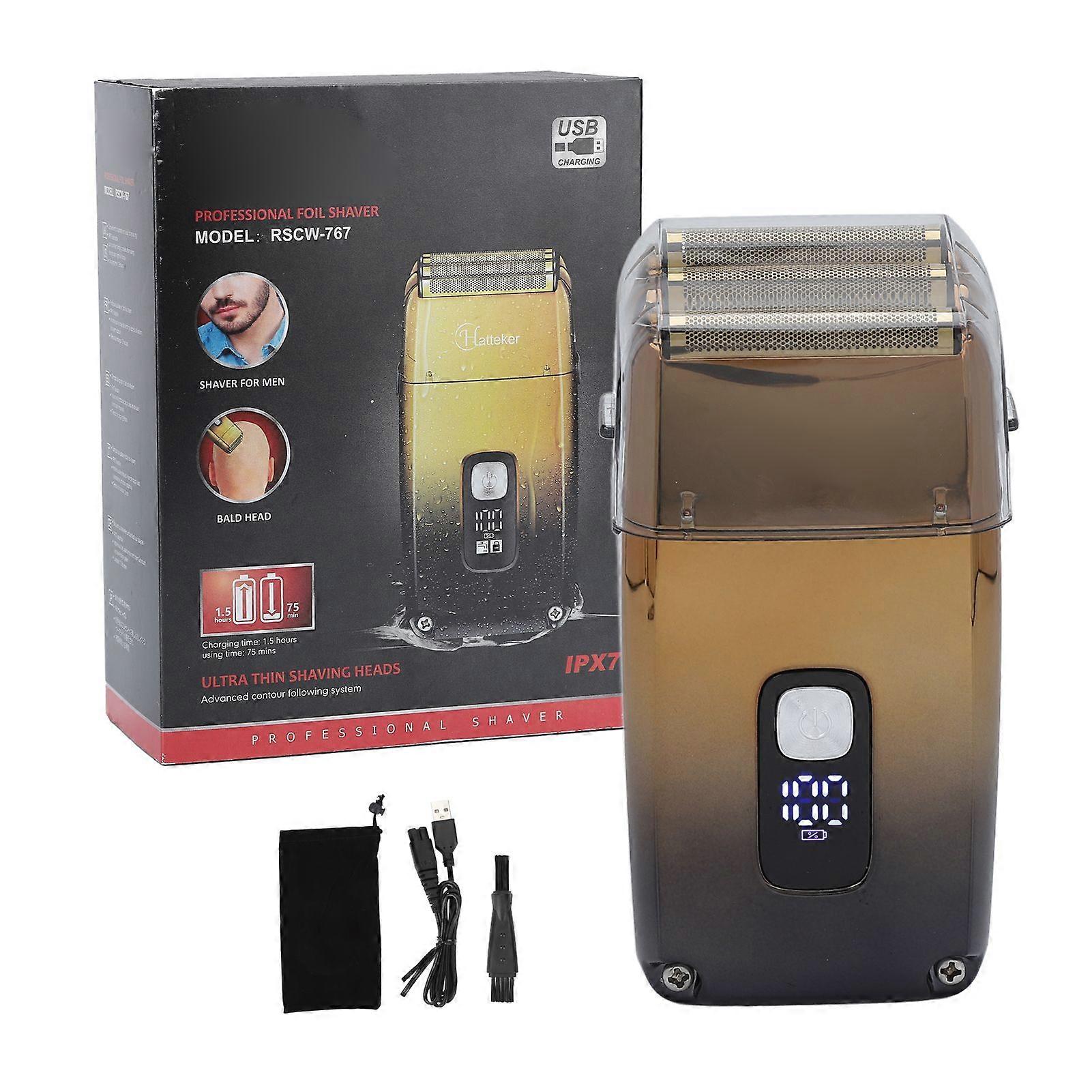 Triple Blades Foil Shaver Multifunction Cordless Electric Razor Waterproof Rechargeable with LCD Display for Men