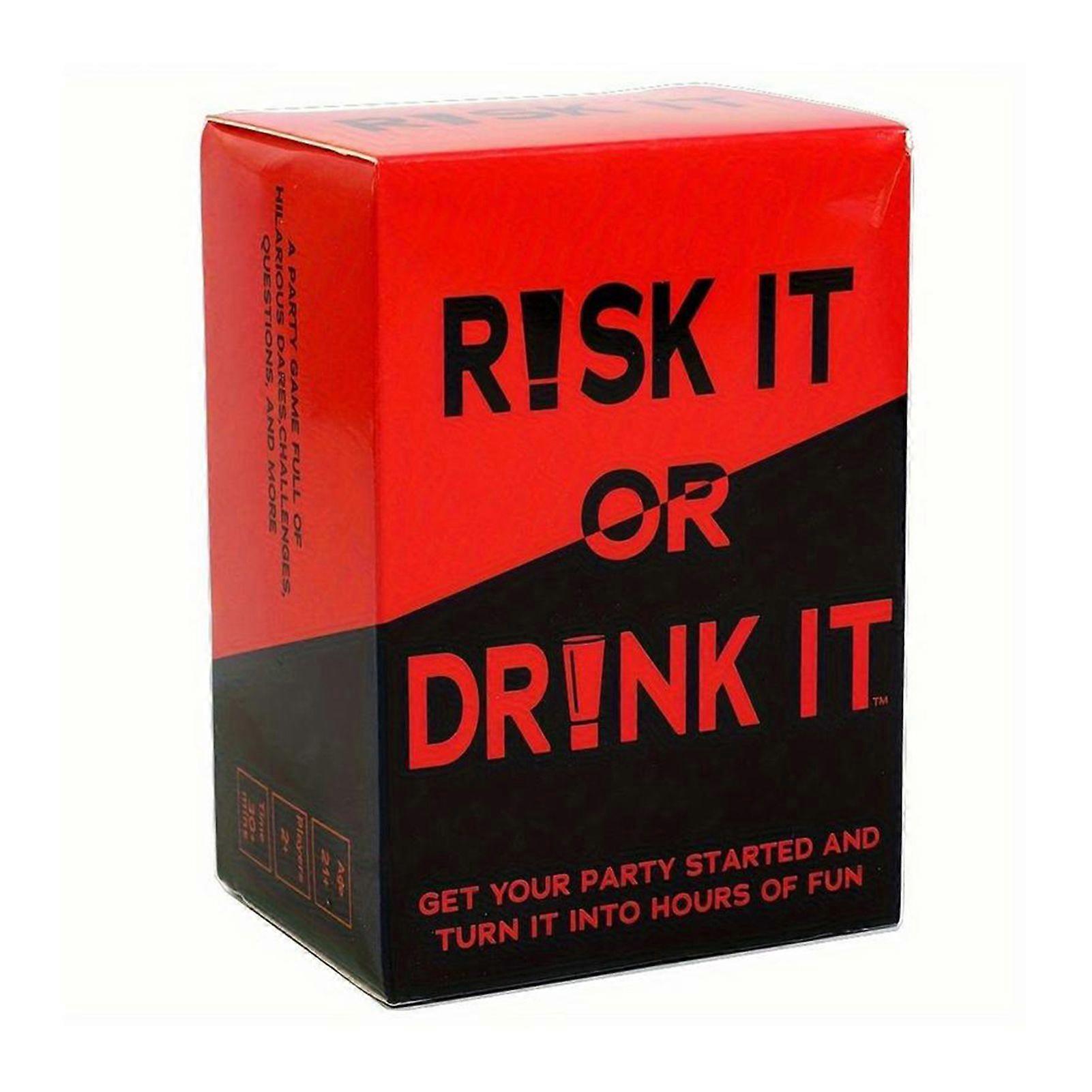 Risk It Or Drink It Fun Party Game - Card Game Drinking Game, Hilarious Dares Challenges Questions for Adult
