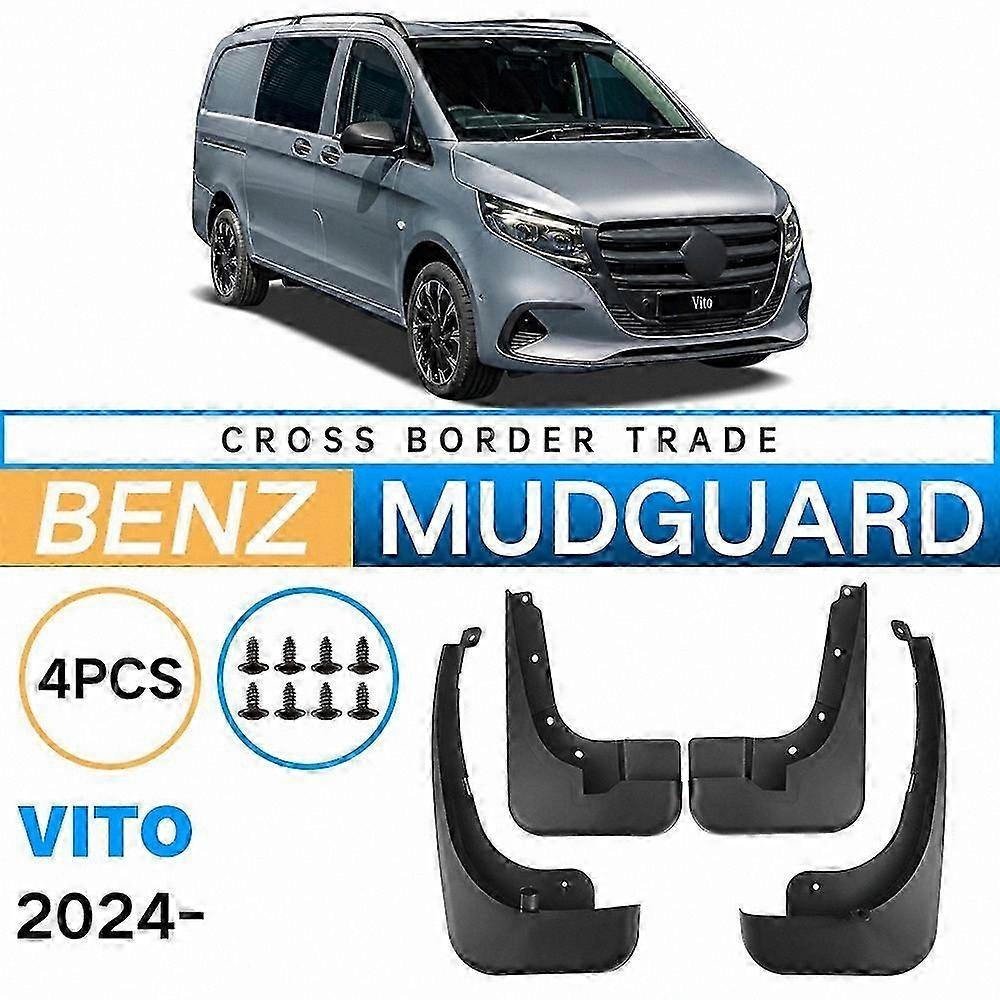Splash Guards Mud Flaps for Vito 2024-2025, 4Pcs Car Accessories Mudguard Protector, Durable and Stylish Vehicle Protection Kit