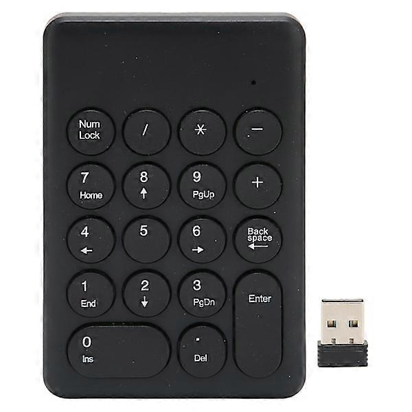 Numeric keypad 18 keys Ergonomic tilt design 2.4GHz wireless stable signal transmission Mini numeric keypad Black