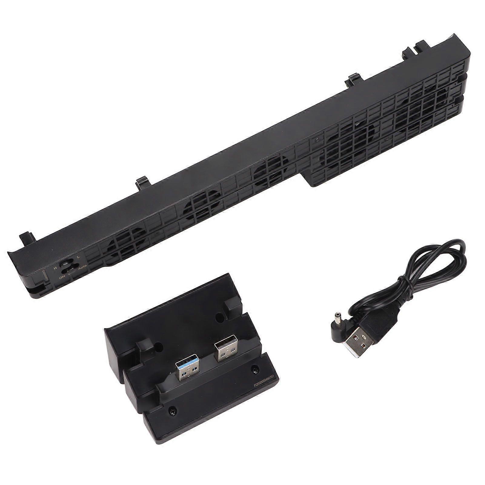 Game Cooling Fan 5 Fan Automatic External Gaming Console USB Cooler with HUB for PS4 Pro