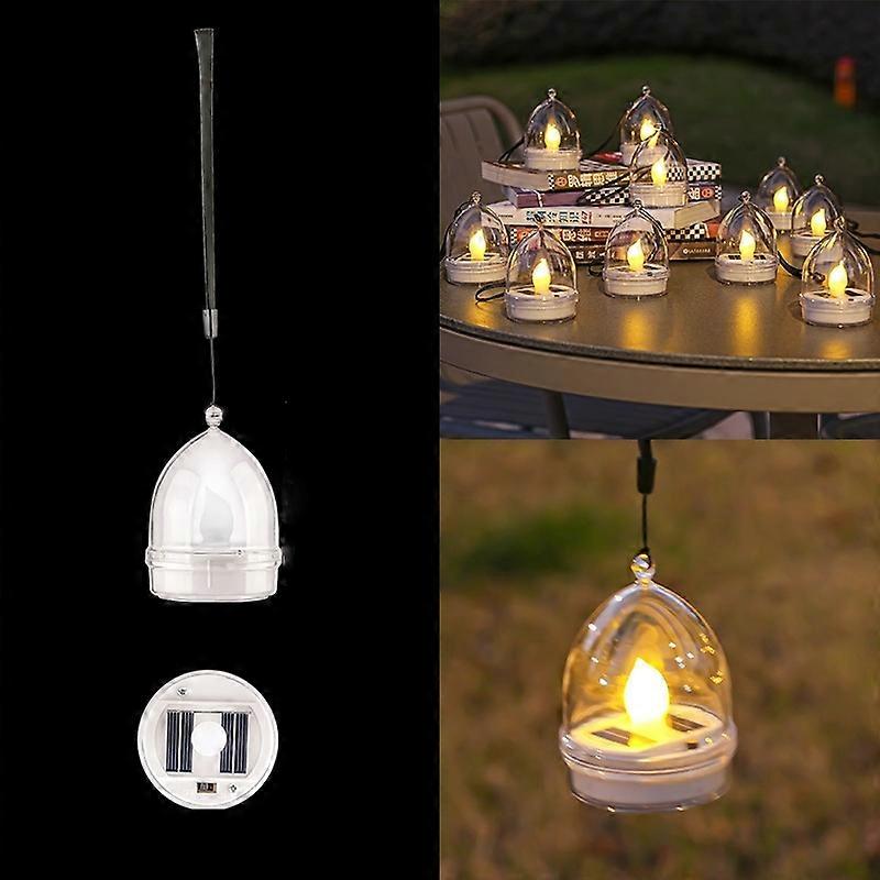 Solar Candle Light Round Model White Shell