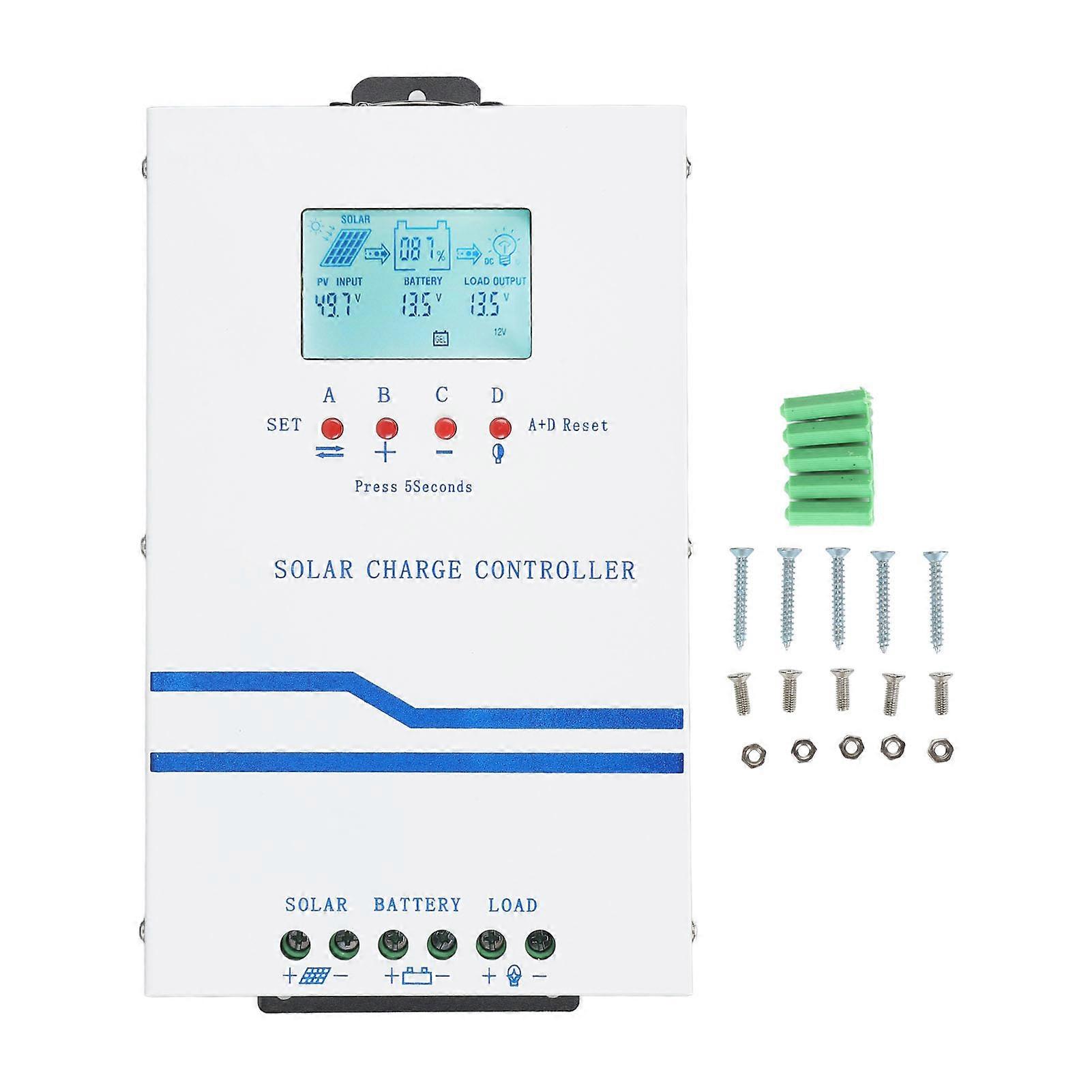 60A MPPT Solar Charge Controller 12V 24V 48V with LCD Backlight and LED Indicator Photovoltaic Panel Regulator