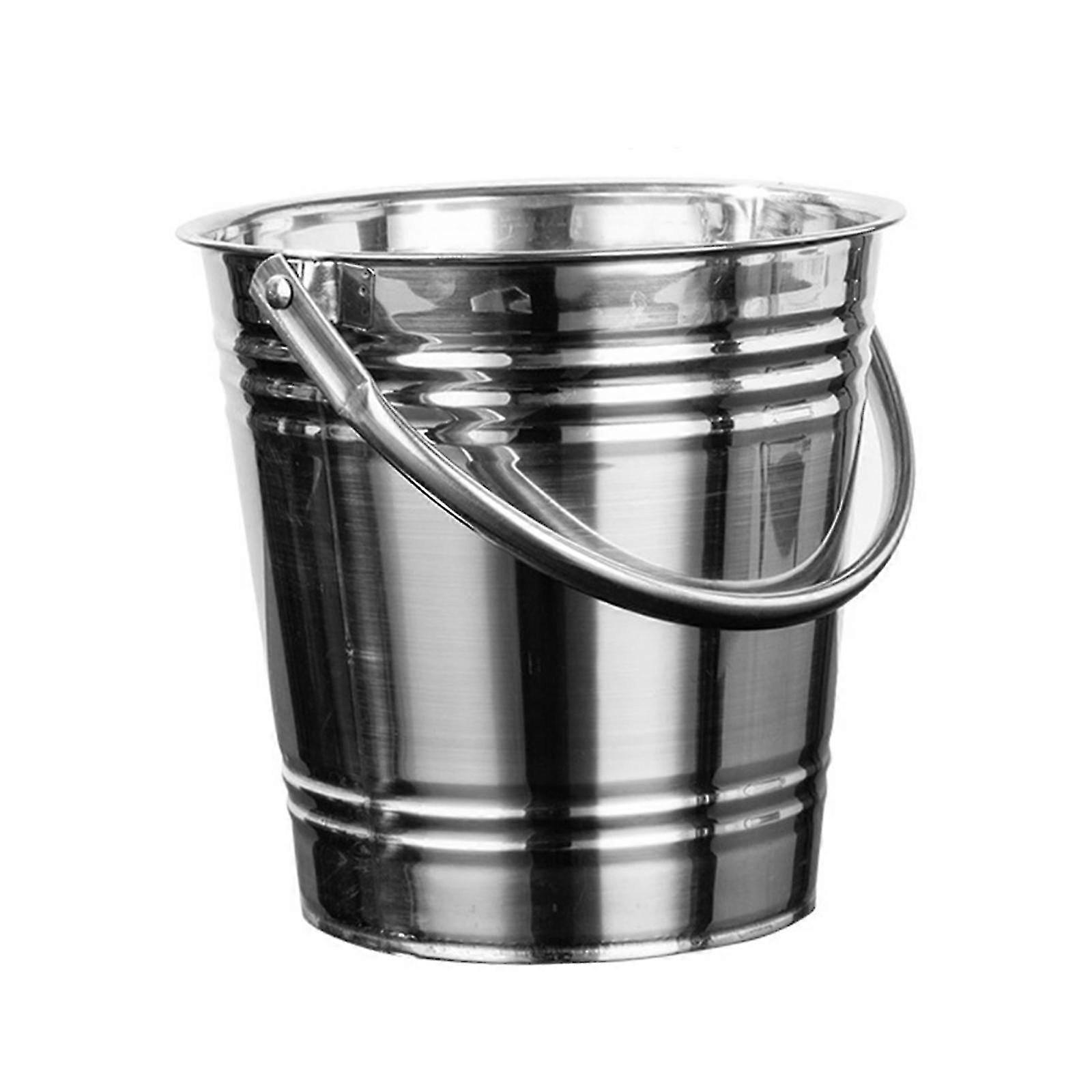 Stainless Steel Ice Bucket Beverage Chilling Container Keep Ice Cooling Longer-6L-