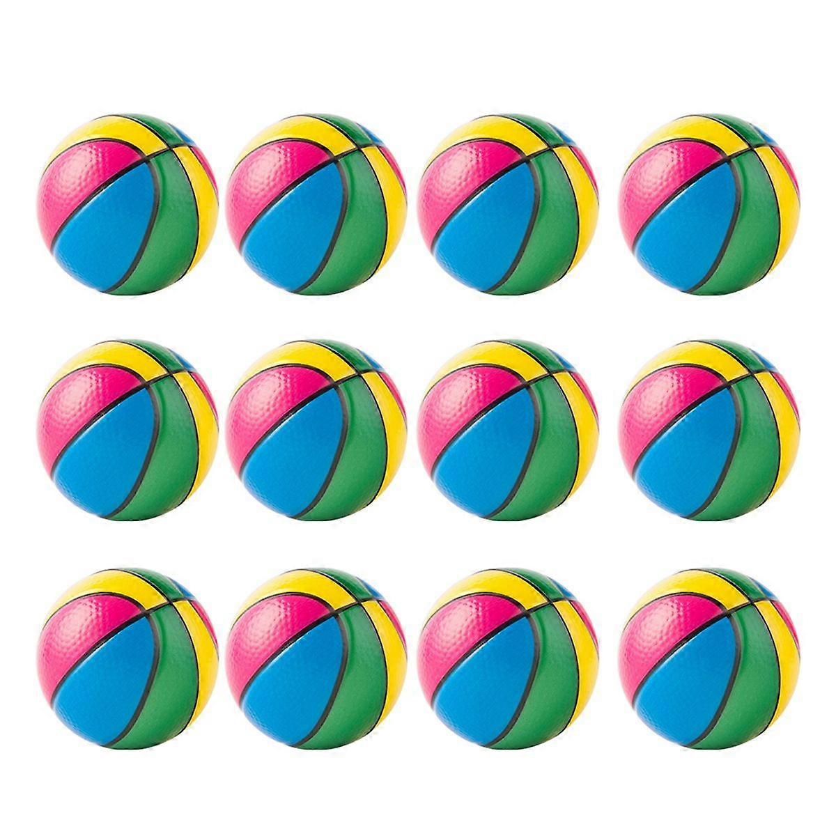 12Pcs Colorful Hand Basketball Exercise Soft Elastic Stress Reliever Ball Kid Small Ball Toy Adult