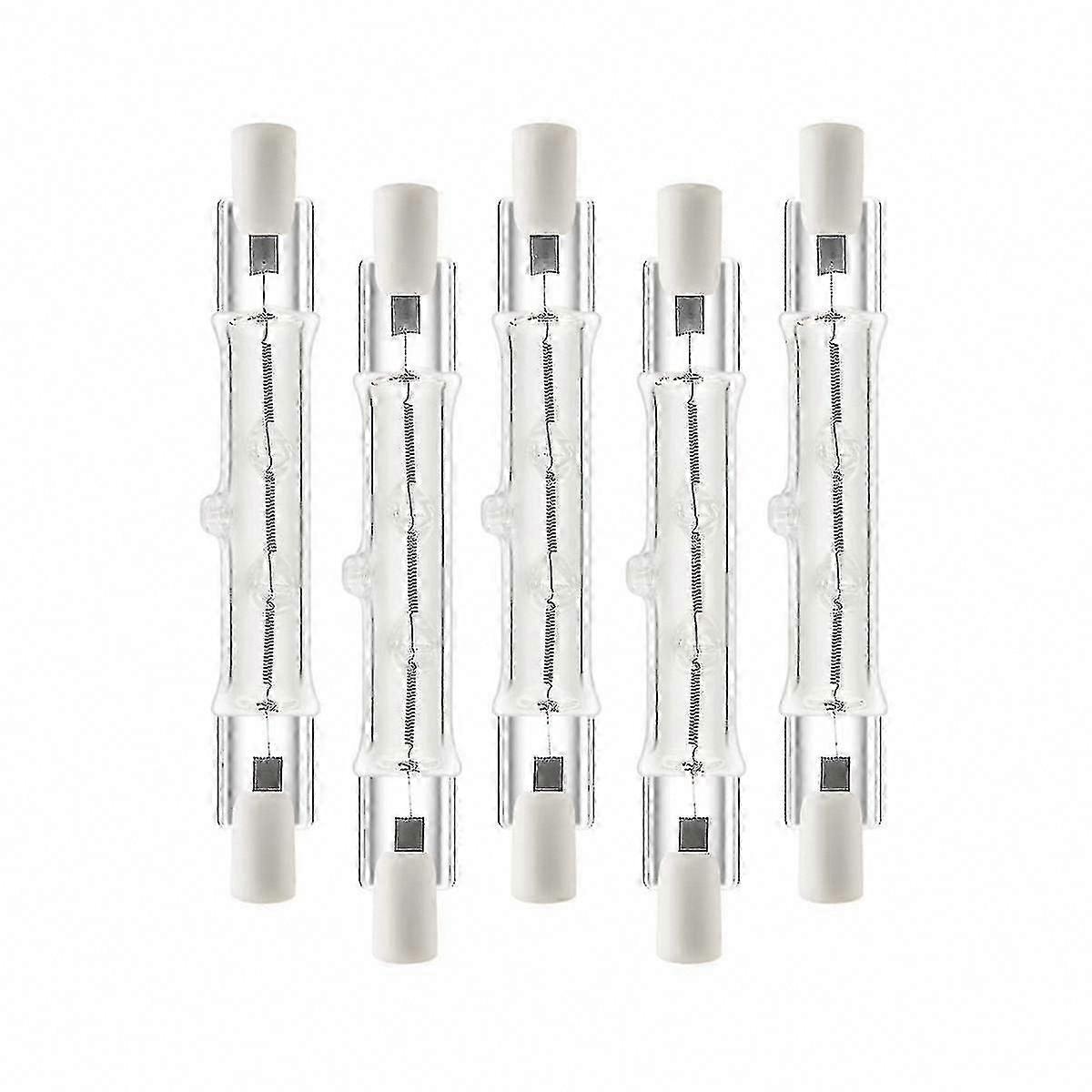 5 Pack R7s 118mm 300W 230V Halogen Linear Light Bulbs, Dimmable for Construction Work Lighting