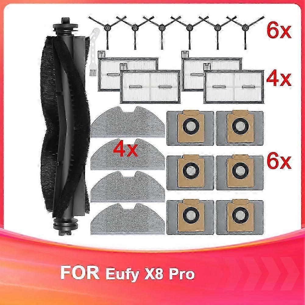 Accessories Replacement Kit for X8 Pro Robot Vacuums: Roller Brush, Filters, Mop Pads, Side Brushes