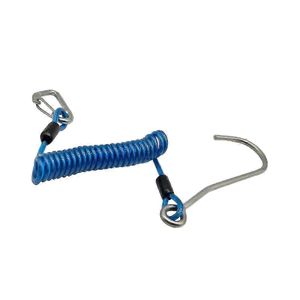 Single Head Dive Reef Rafting Hook Stainless Steel Reef Hook Spiral Coil Spring Cord Dive Safety Ac