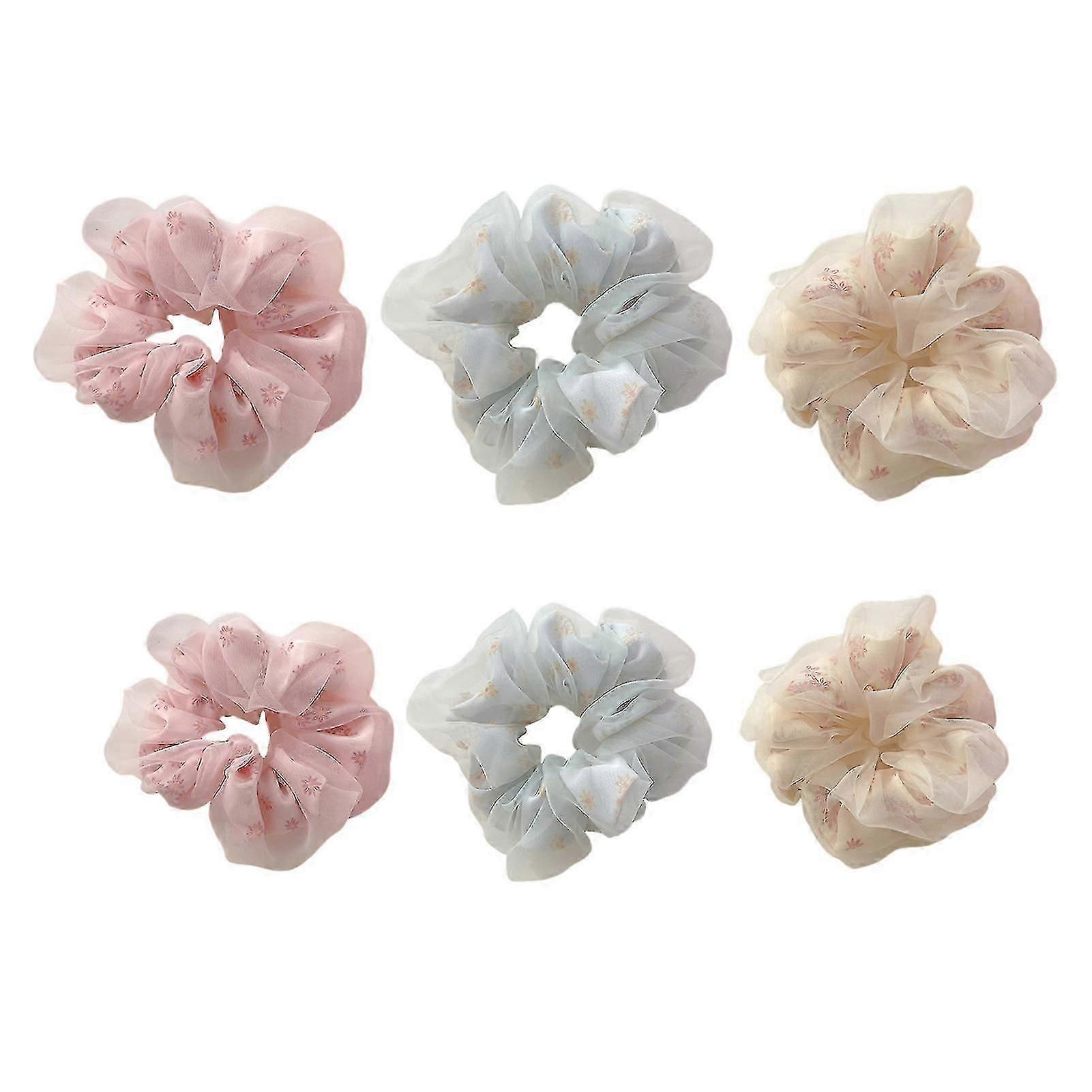French Fairy Mesh Scrunchies Elastic Scrunchy Large Intestine Hair Rings