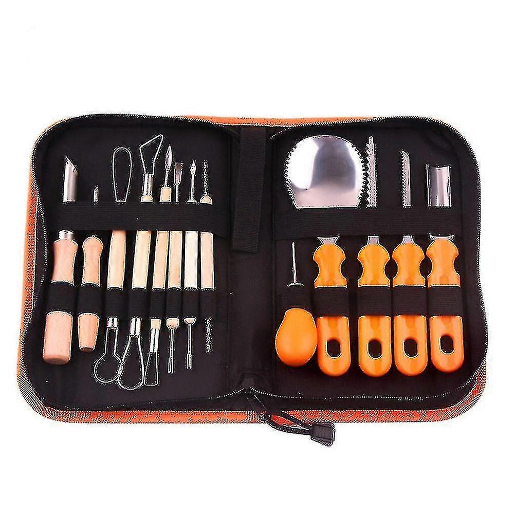 5pc Professional Pumpkin Carving Tools Set with Light for Halloween