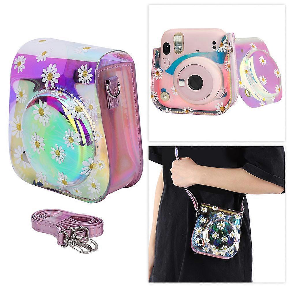 PU Leather Camera Case for Mini11 with Shoulder Strap, Daisies