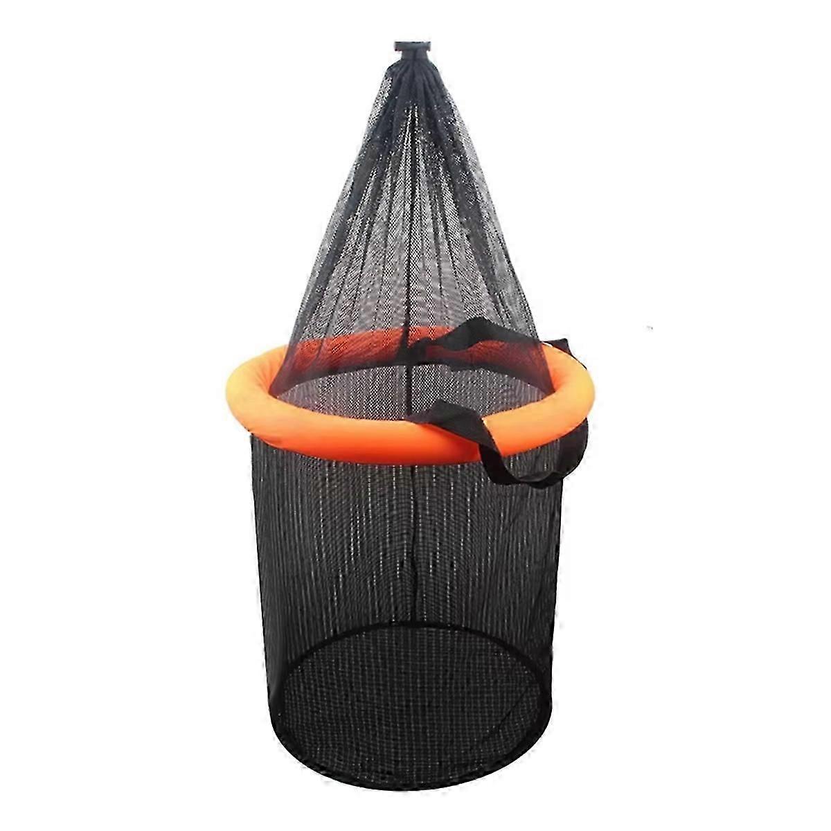 Floating Fishing Bait Basket Portable Foldable Fish Keeper Live Fish Net Cage with Wear- Mesh