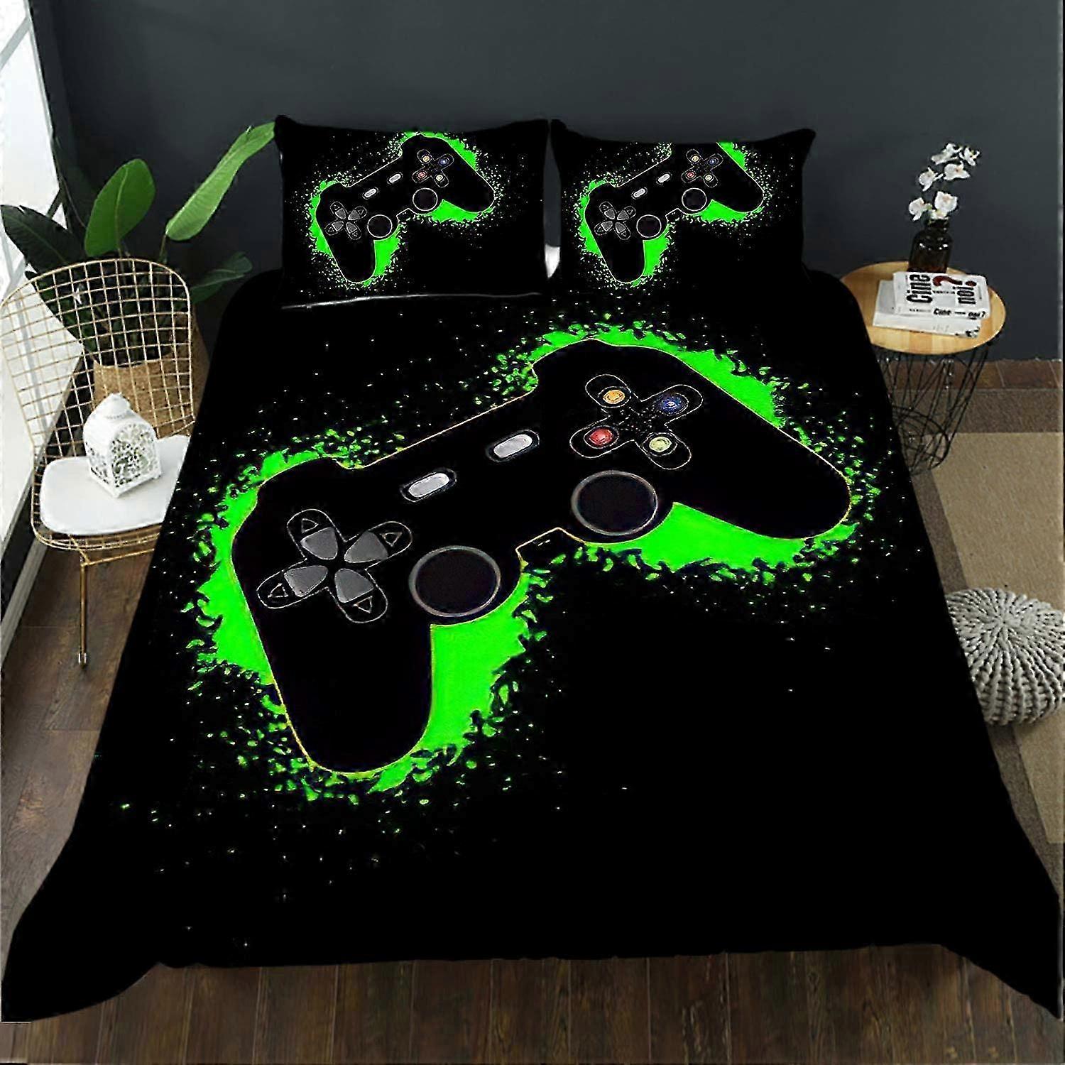 gamer sengesett for gutter, gaming dynetrekk sett king size, gutter videospill dynetrekk, playstation designs sengesett for tenåring gutter soverom, gamep