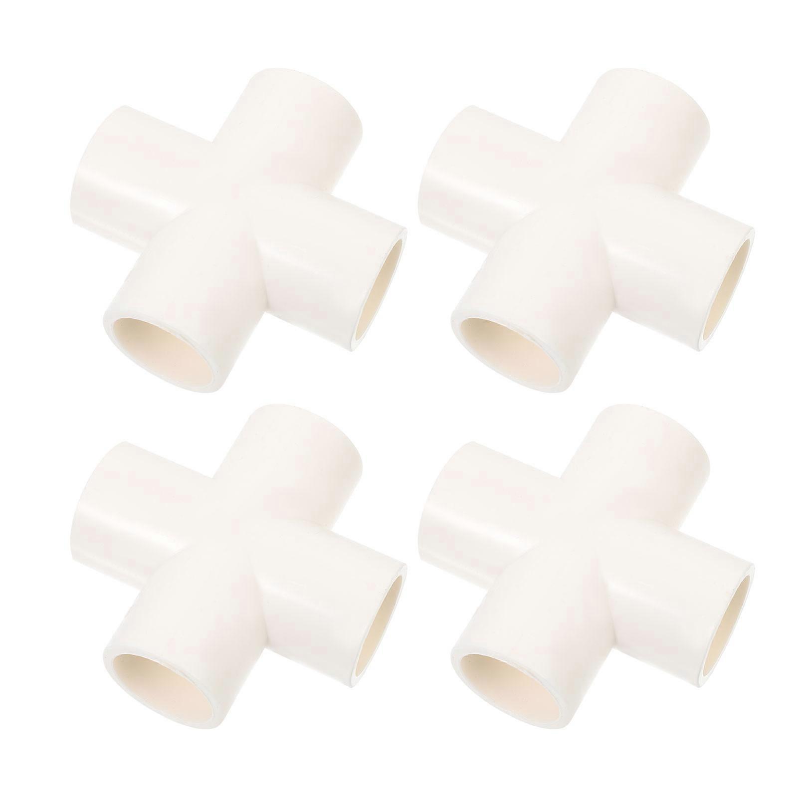 PVC Joint Water Hose Adapter for Pipe 8Pcs White Fitting