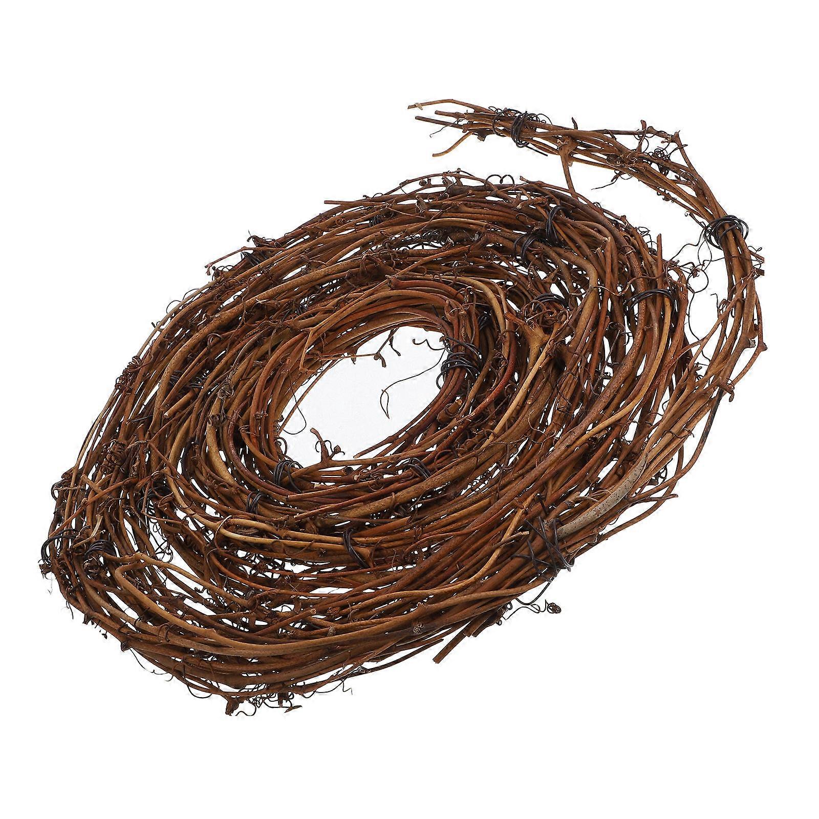 Coffee Rattan Front Door Wreath for DIY Decoration 2Pcs Unique Natural Material