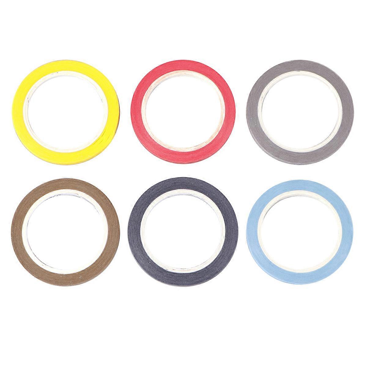 Colored Tape Sticky Solid Color Adhesive Tapes For Diy Projects 6Rolls