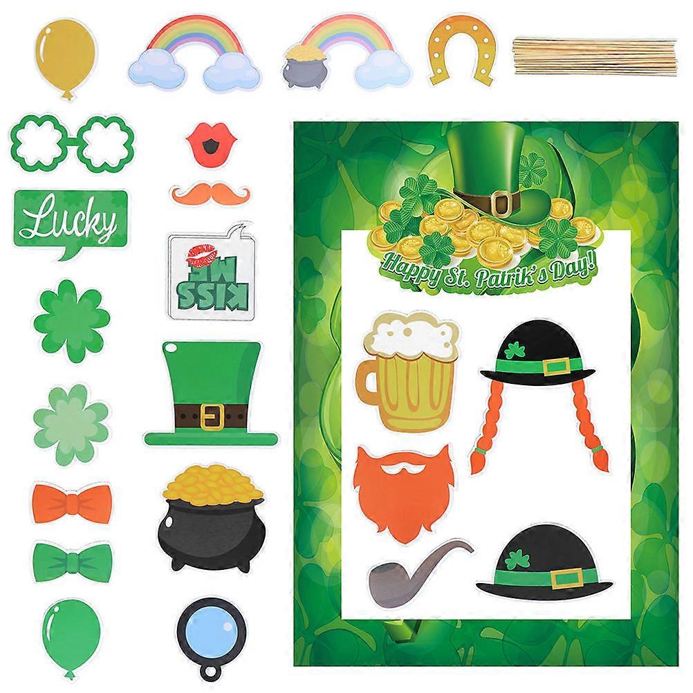 St. Patrick's Day Handheld Photo Props for Party Supplies 1Set Assorted Color