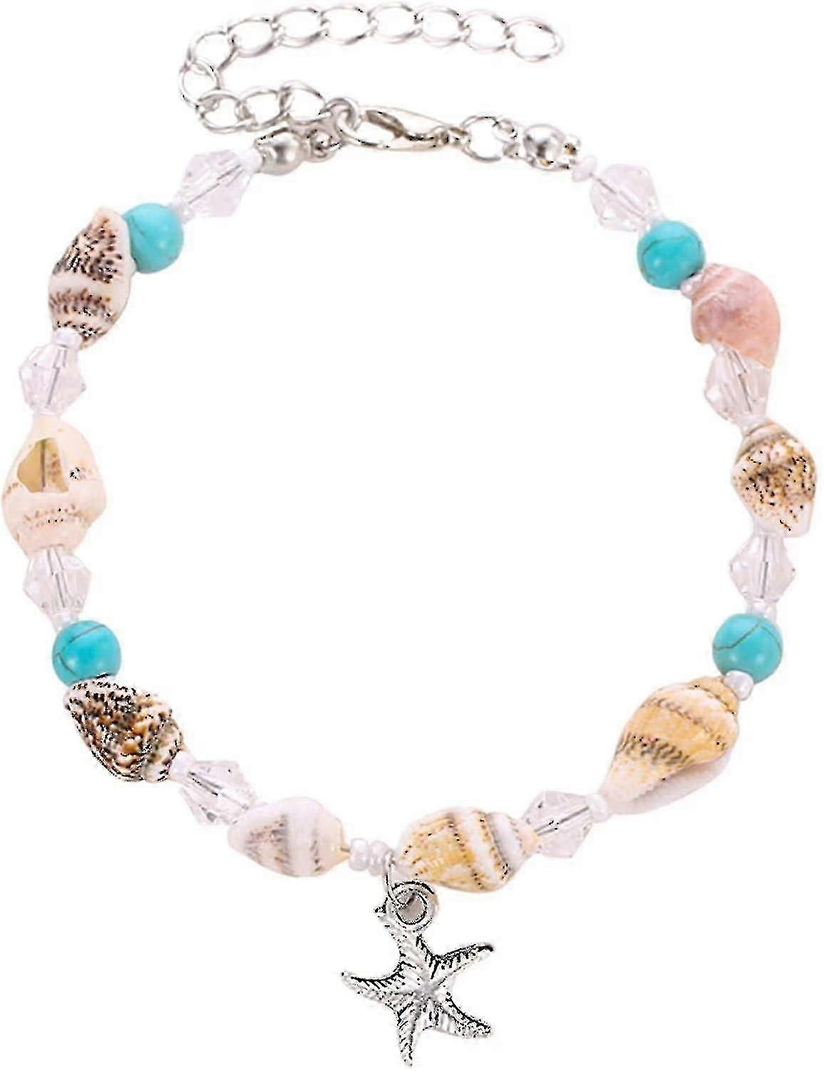 Boho Starfish and Shell Beaded Anklet for Beach and Summer Style
