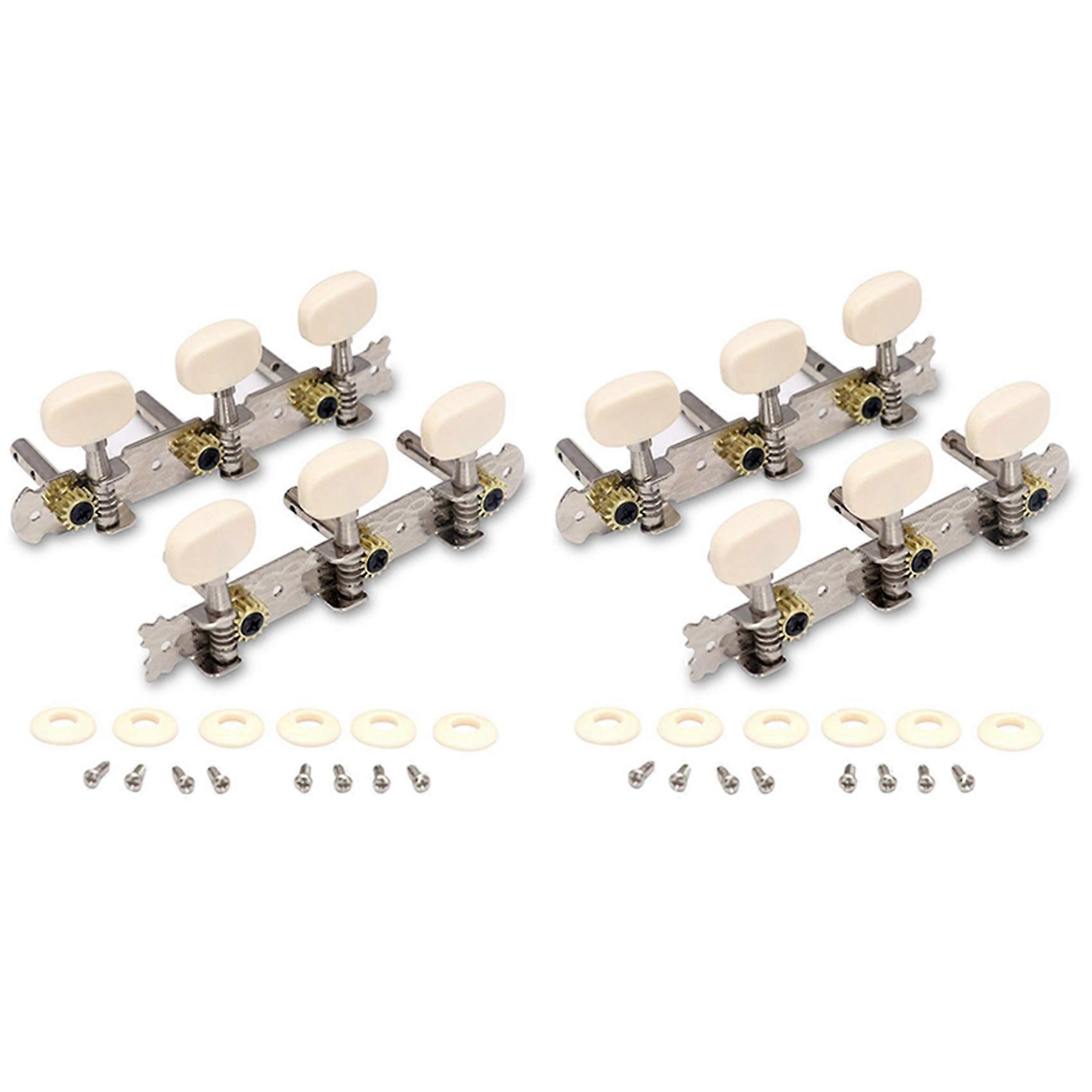 2X Vintage Guitar Tuning Pegs Gold Plated Machine Heads Tuning Keys Tuners Single Hole for Classical