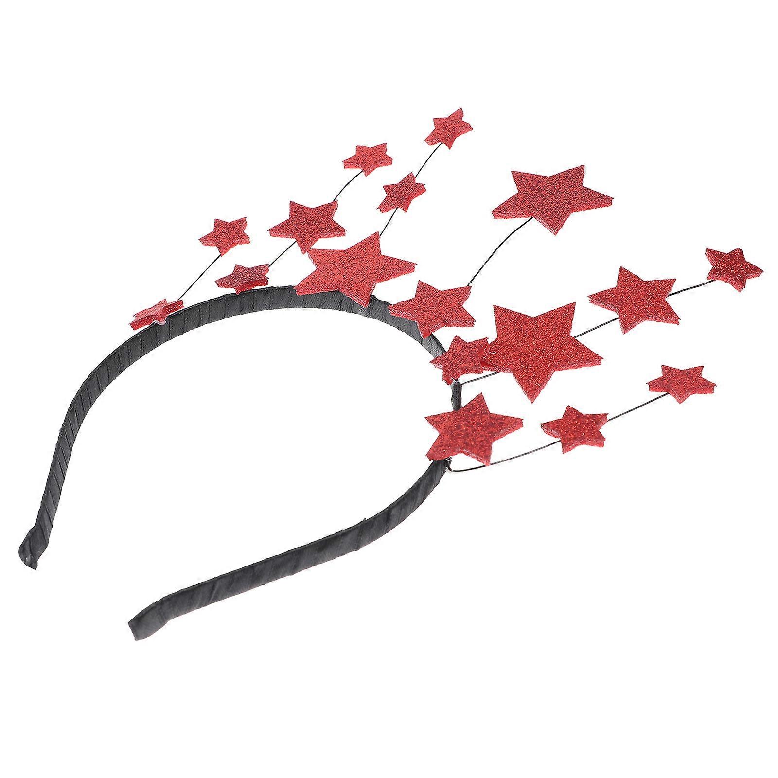 Star Headpiece Photo Prop for Masquerade Party Red Plastic and Nonwoven Fabric 1Set