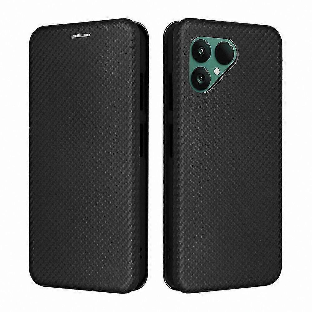 Carbon Fiber Texture PU Leather Phone Case for Fairphone 6, Drop-Proof Design-Compatible Protector Cover