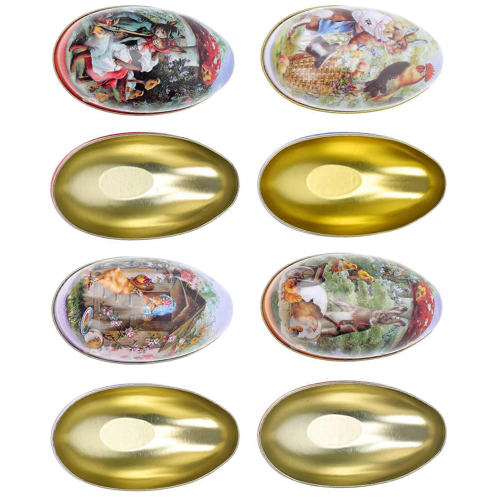 Multi-Color Easter Egg-Shaped Candy Box Decorative Gift Box 4Pcs