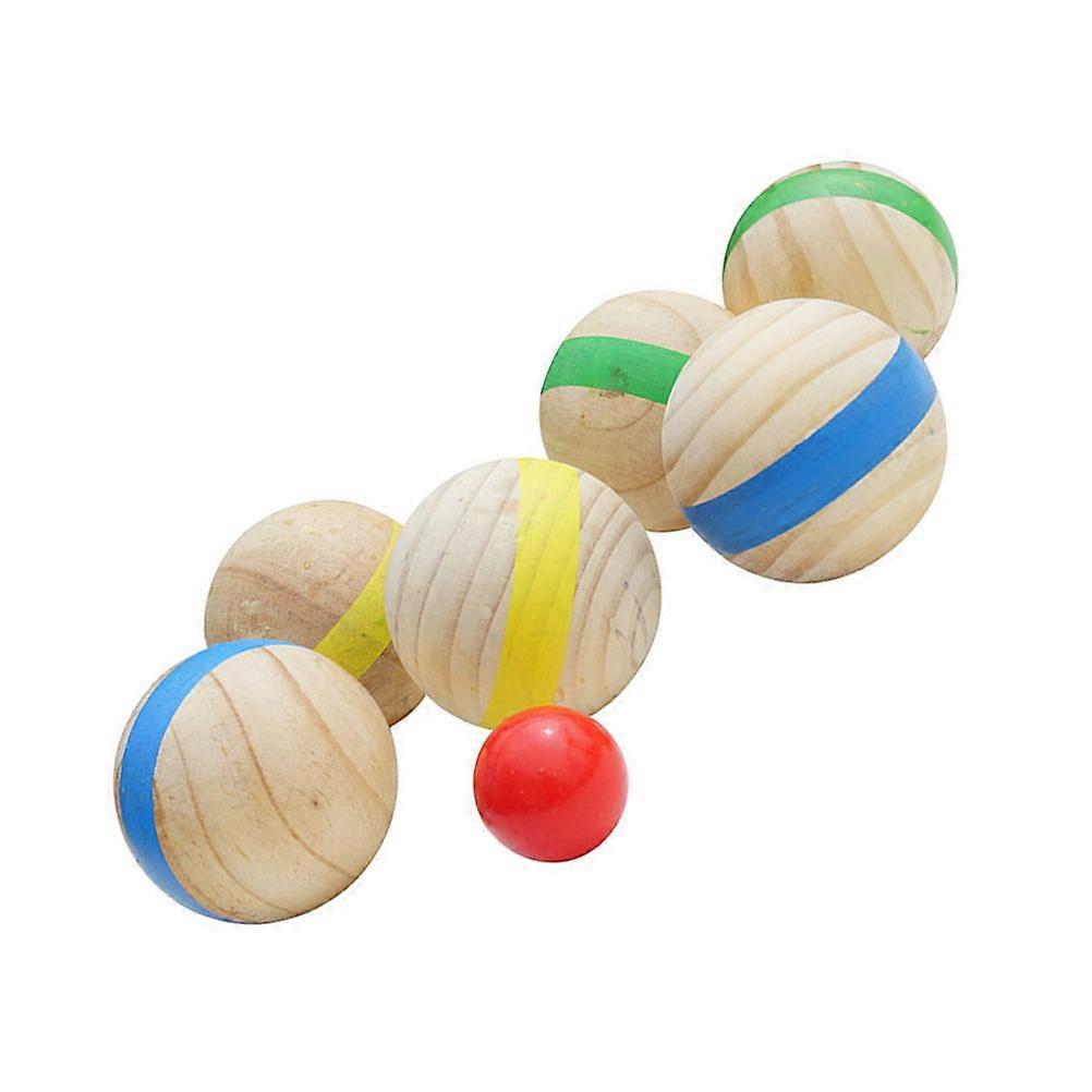 Wooden Balls French Style Bocce for Outdoor Play 7Pcs Set for Kids