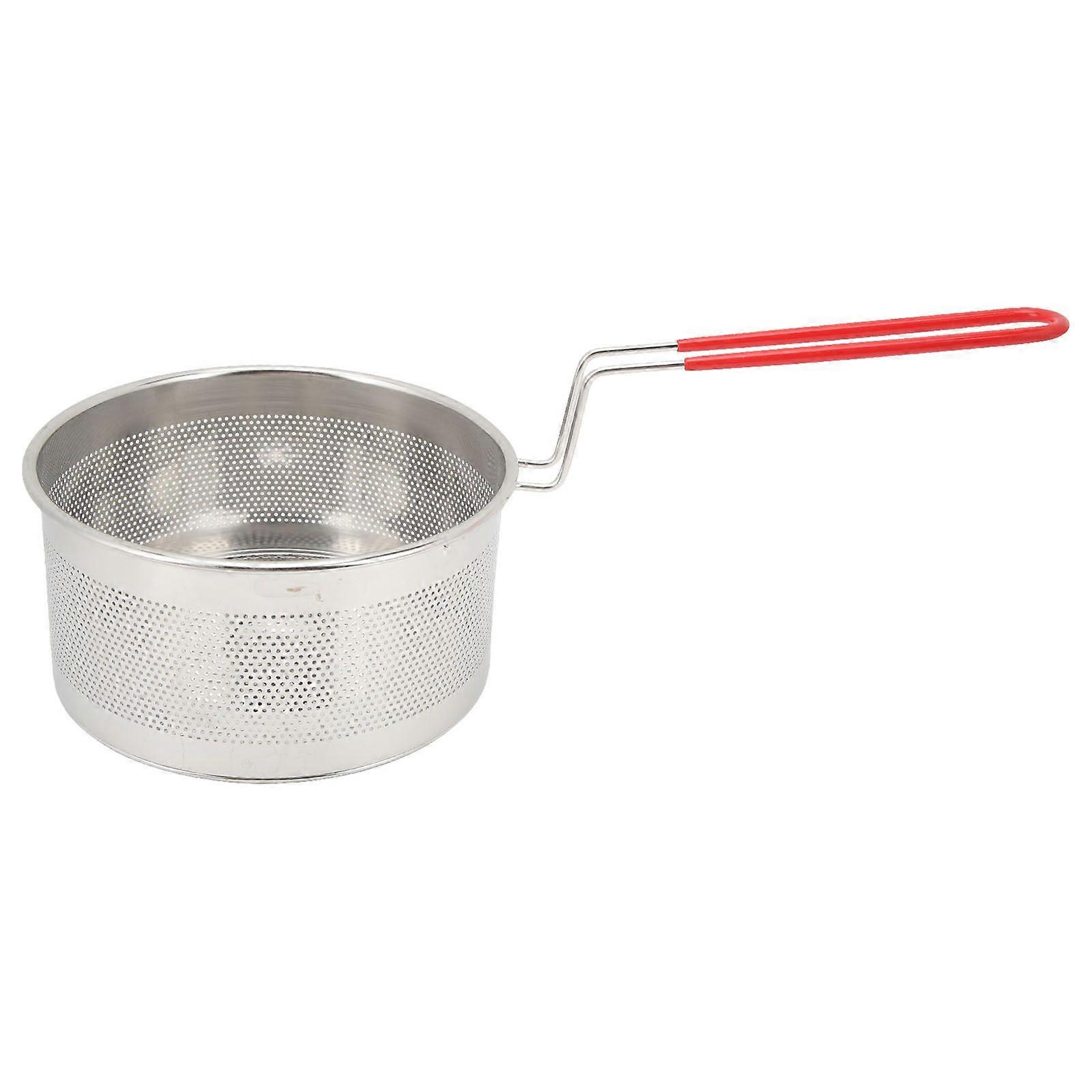 Deep Fryer Basket Round 304 Stainless Steel Fry Baskets With Handle for French Chips Onion Rings Chicken Pasta Medium 18CM