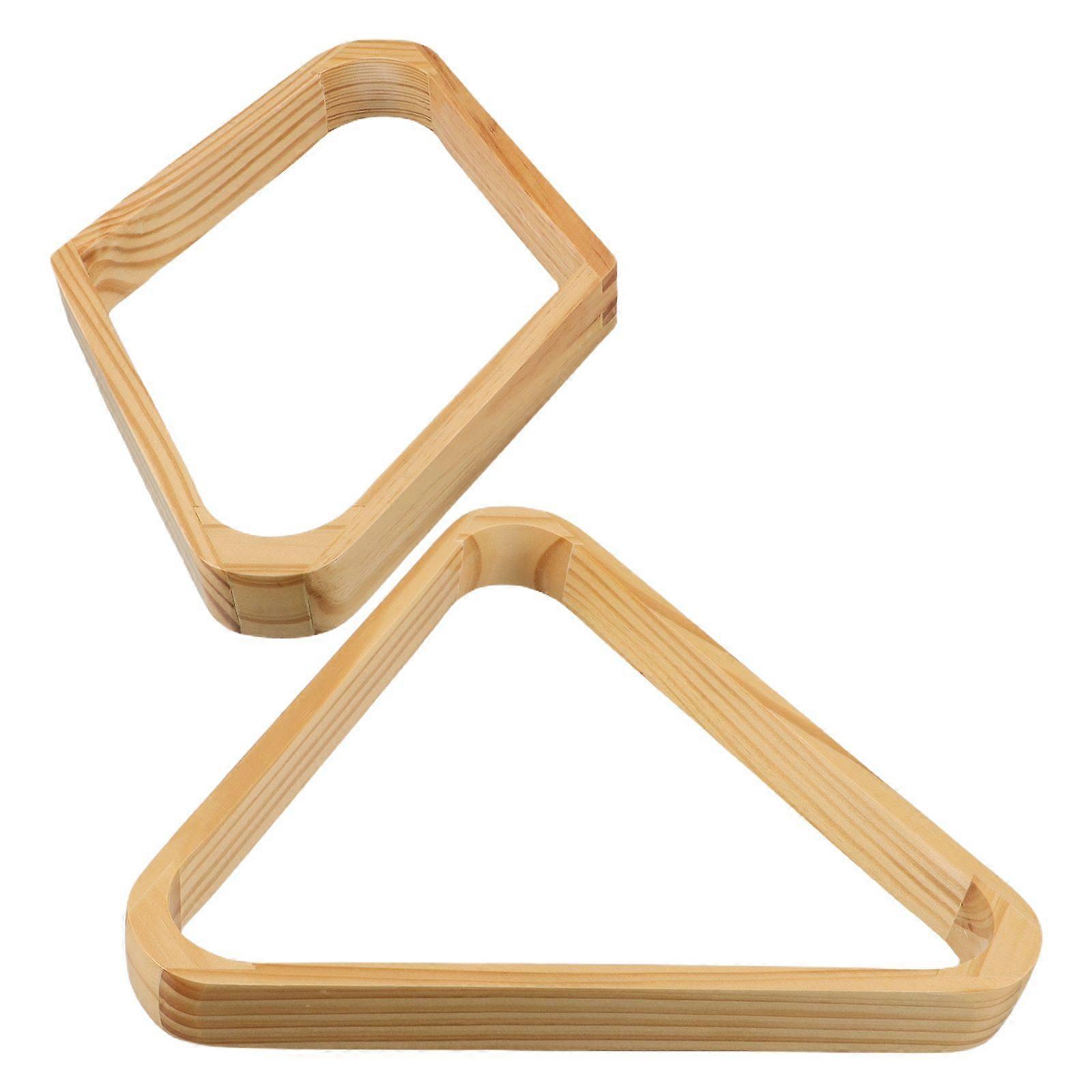 2pcs Billiards Rack: Wooden 8-Ball Triangle & 9-Ball Racks - Pool Table Accessories For Precise Ball Placement & Billiards Enthusiasts